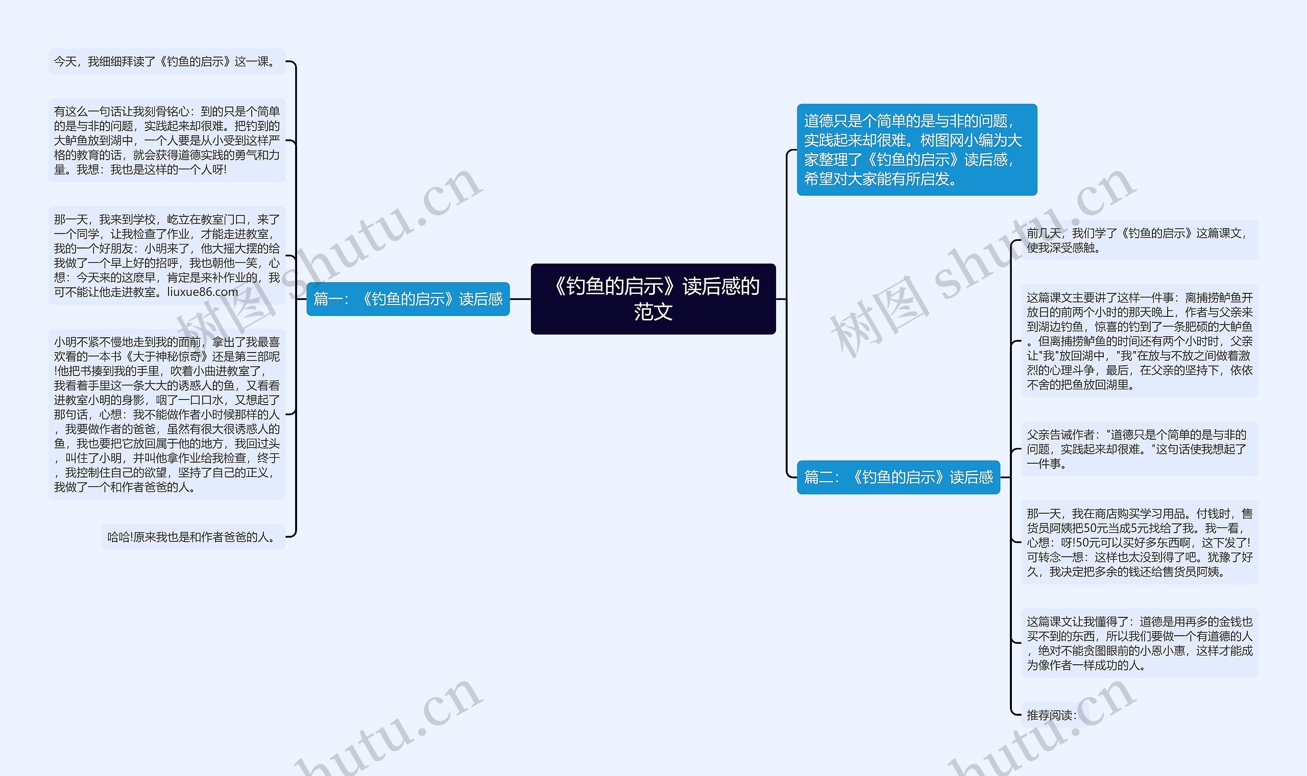 《钓鱼的启示》读后感的范文思维导图