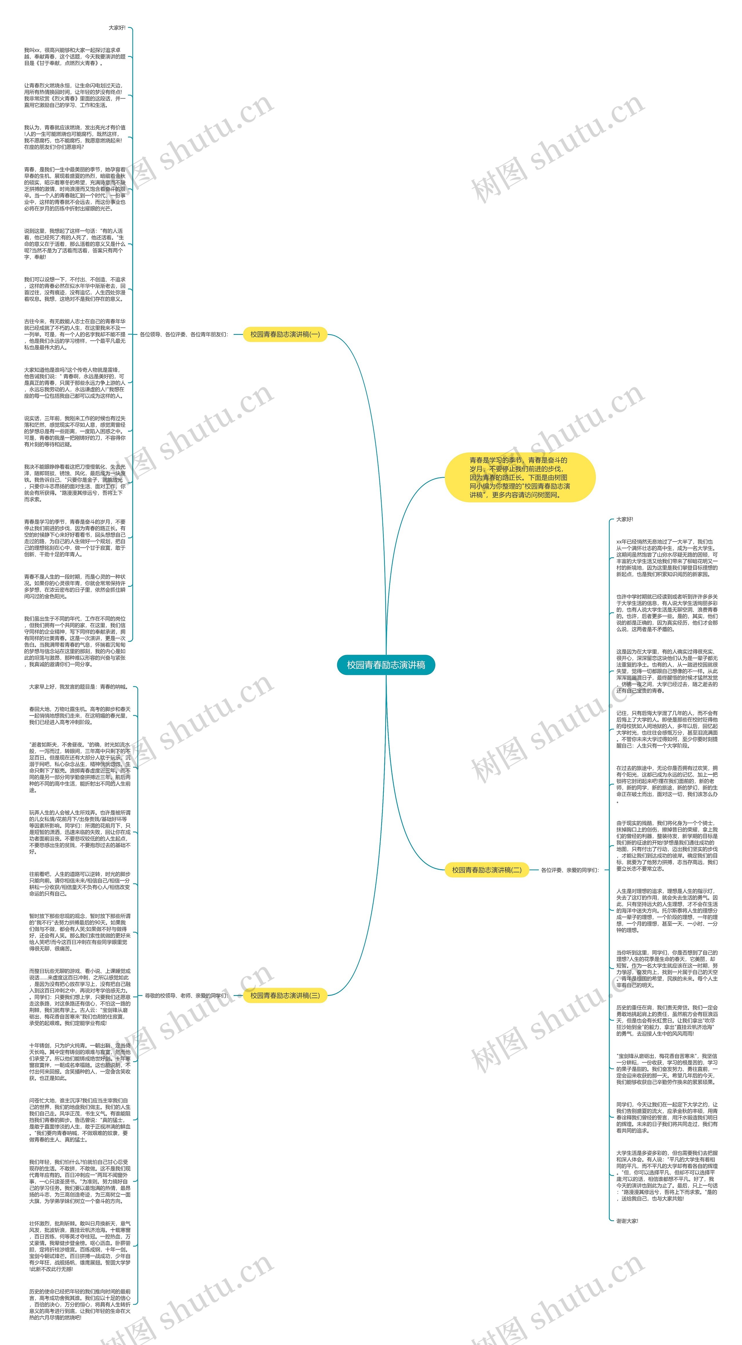 校园青春励志演讲稿思维导图