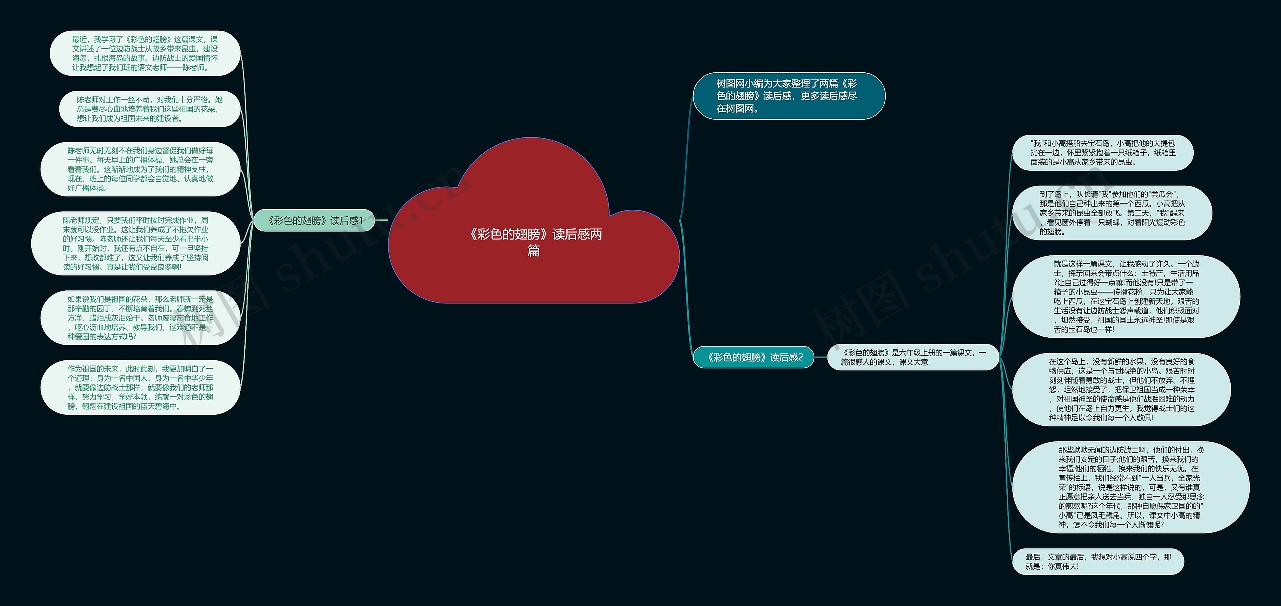 《彩色的翅膀》读后感两篇思维导图