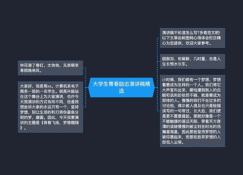 大学生青春励志演讲稿精选