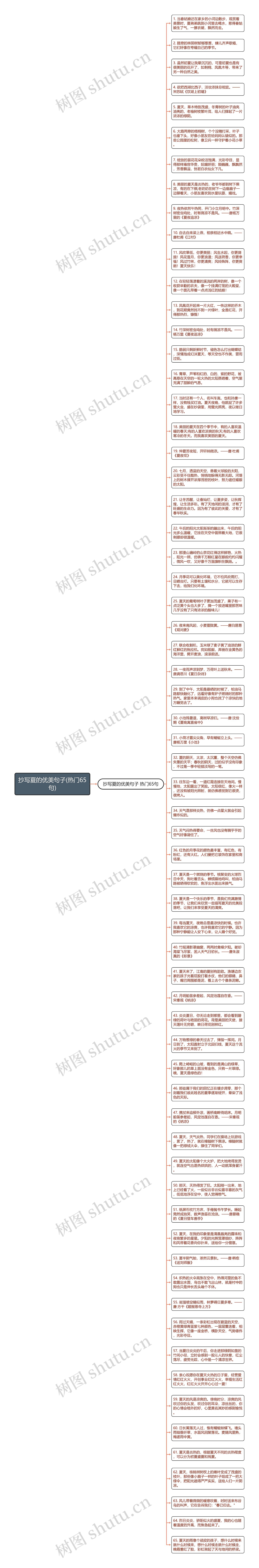 抄写夏的优美句子(热门65句)思维导图