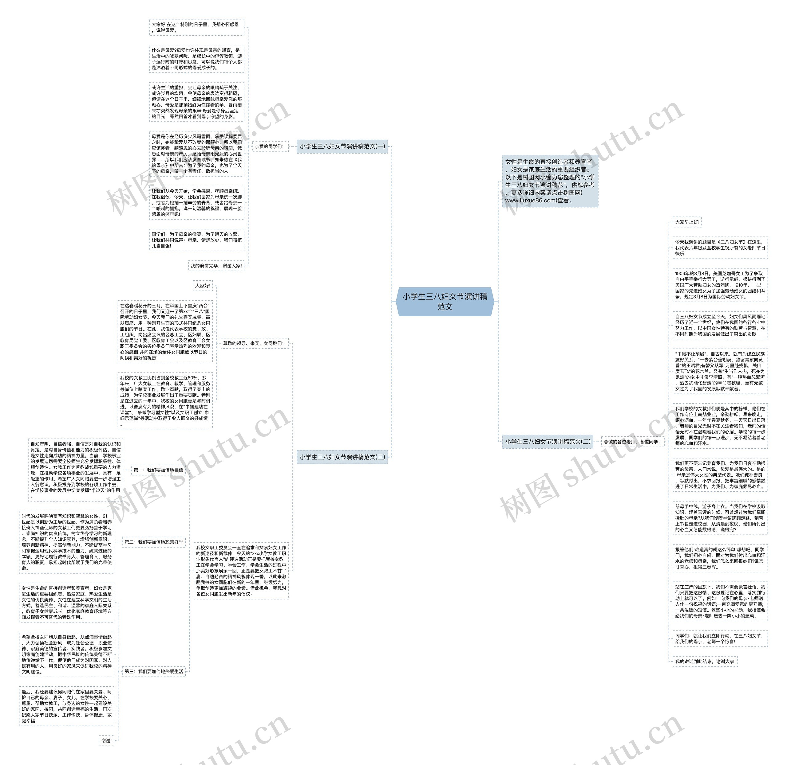 小学生三八妇女节演讲稿范文思维导图