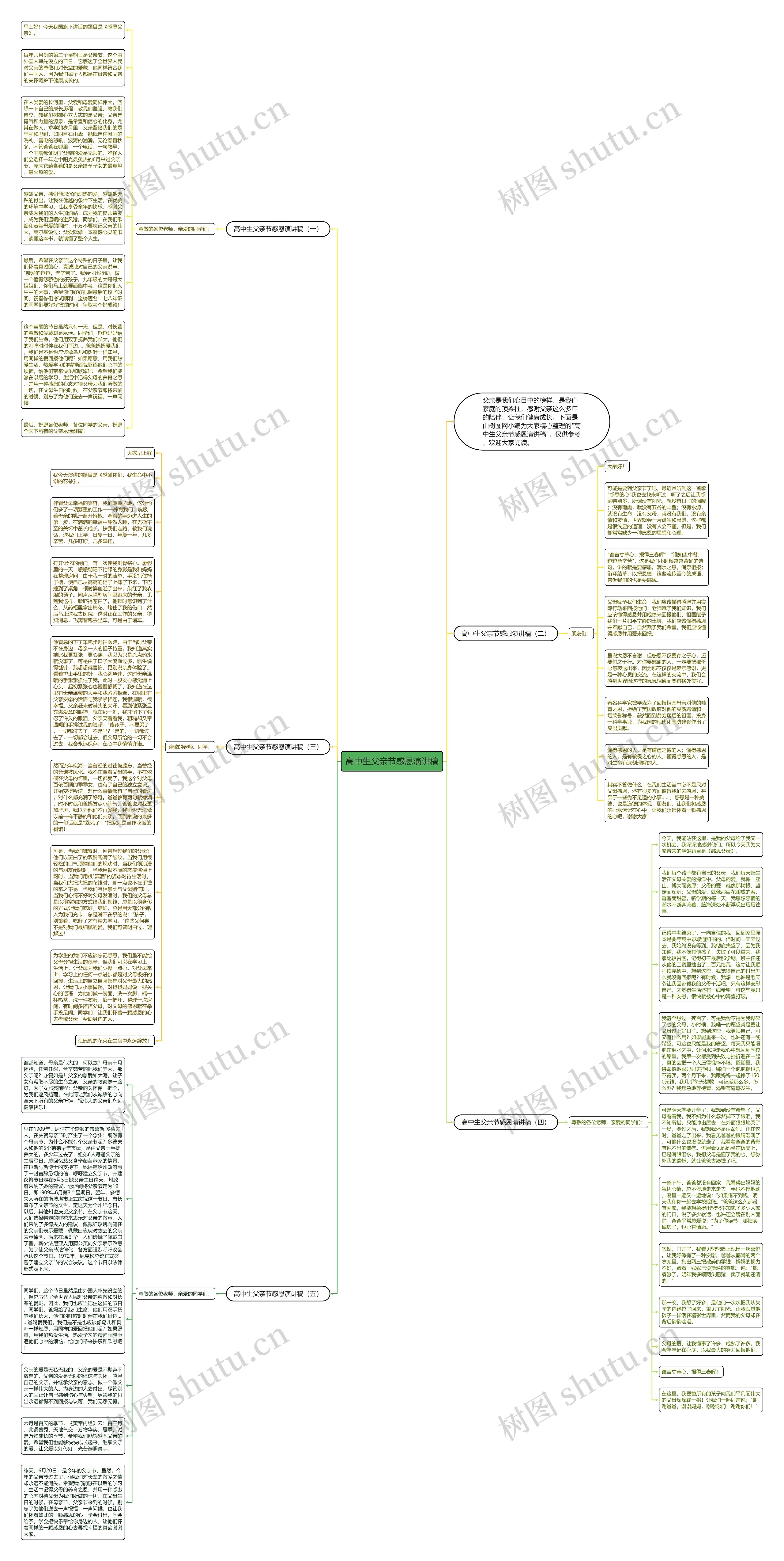 高中生父亲节感恩演讲稿思维导图
