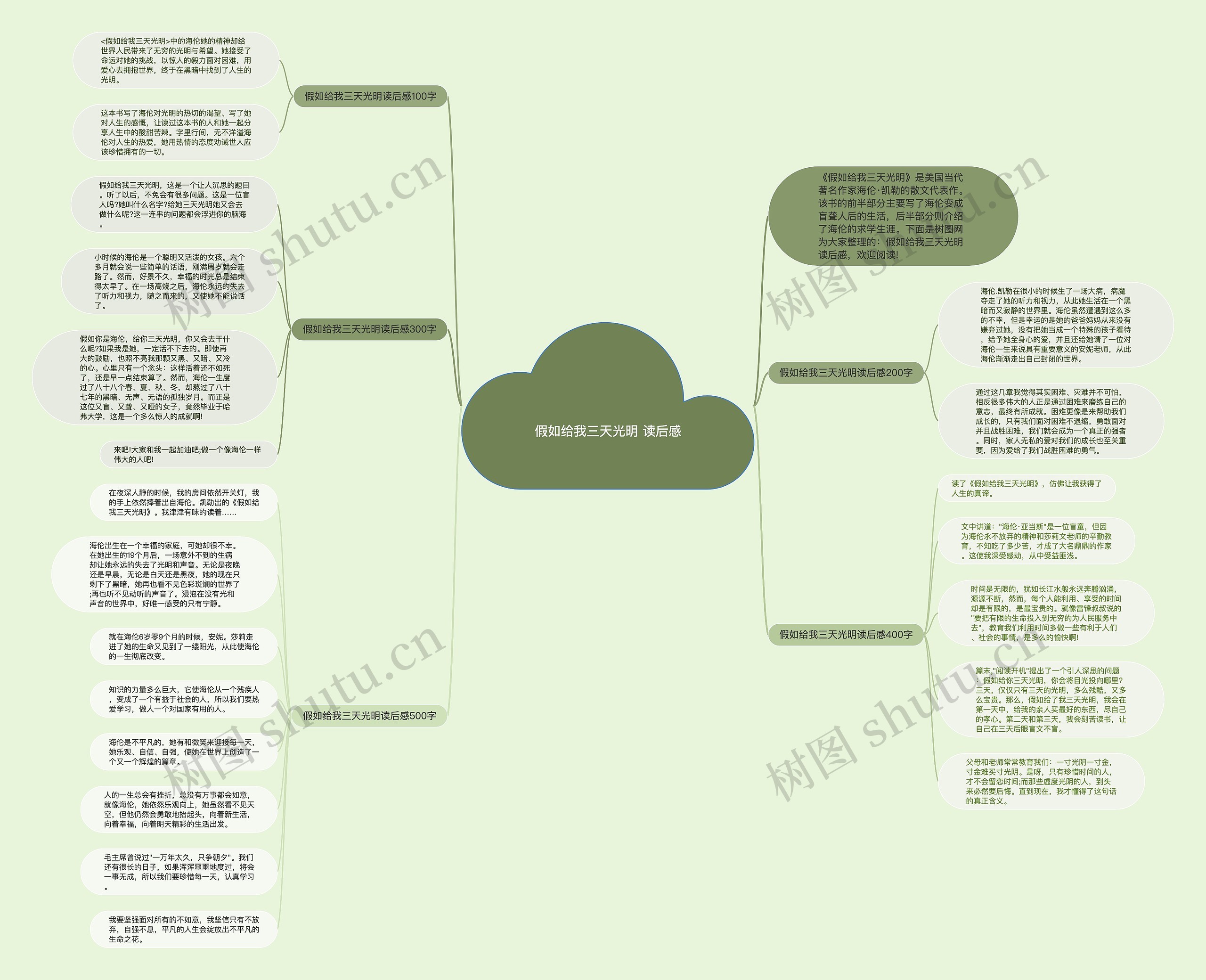 假如给我三天光明 读后感思维导图