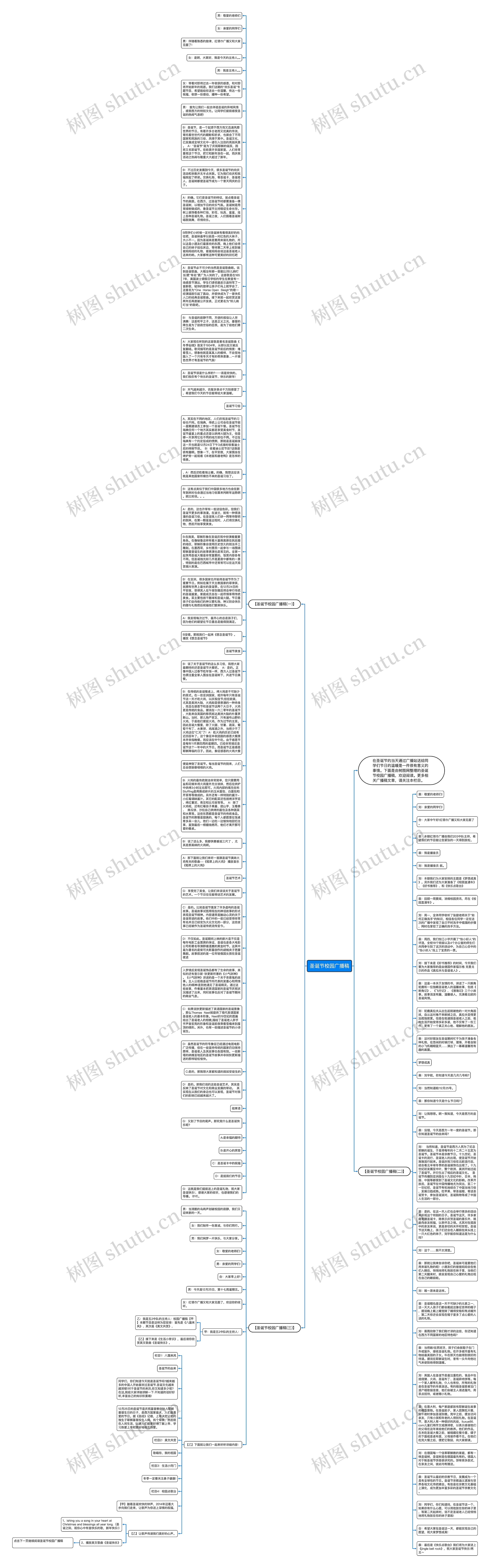 圣诞节校园广播稿思维导图