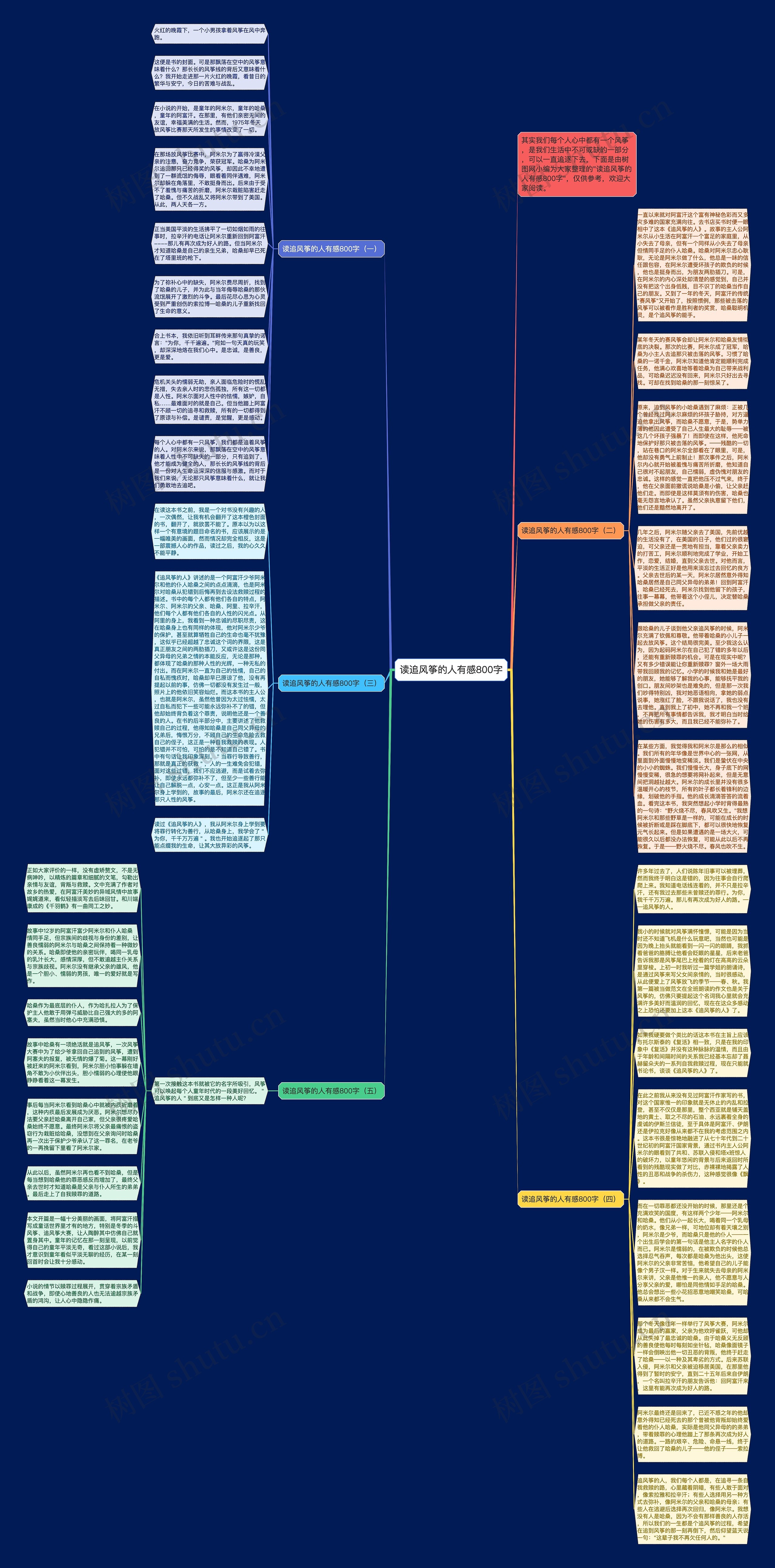 读追风筝的人有感800字思维导图