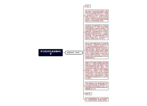 学习进步学生发言稿800字