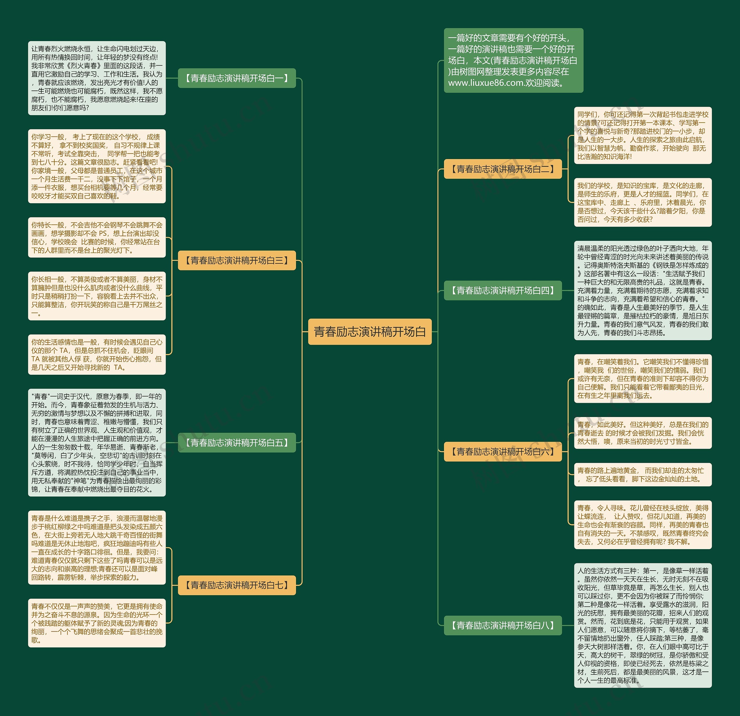 青春励志演讲稿开场白思维导图