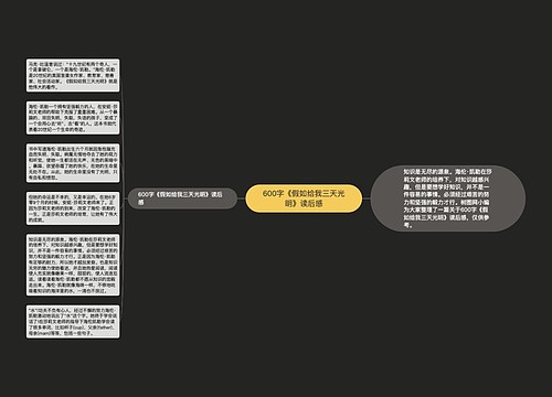 600字《假如给我三天光明》读后感