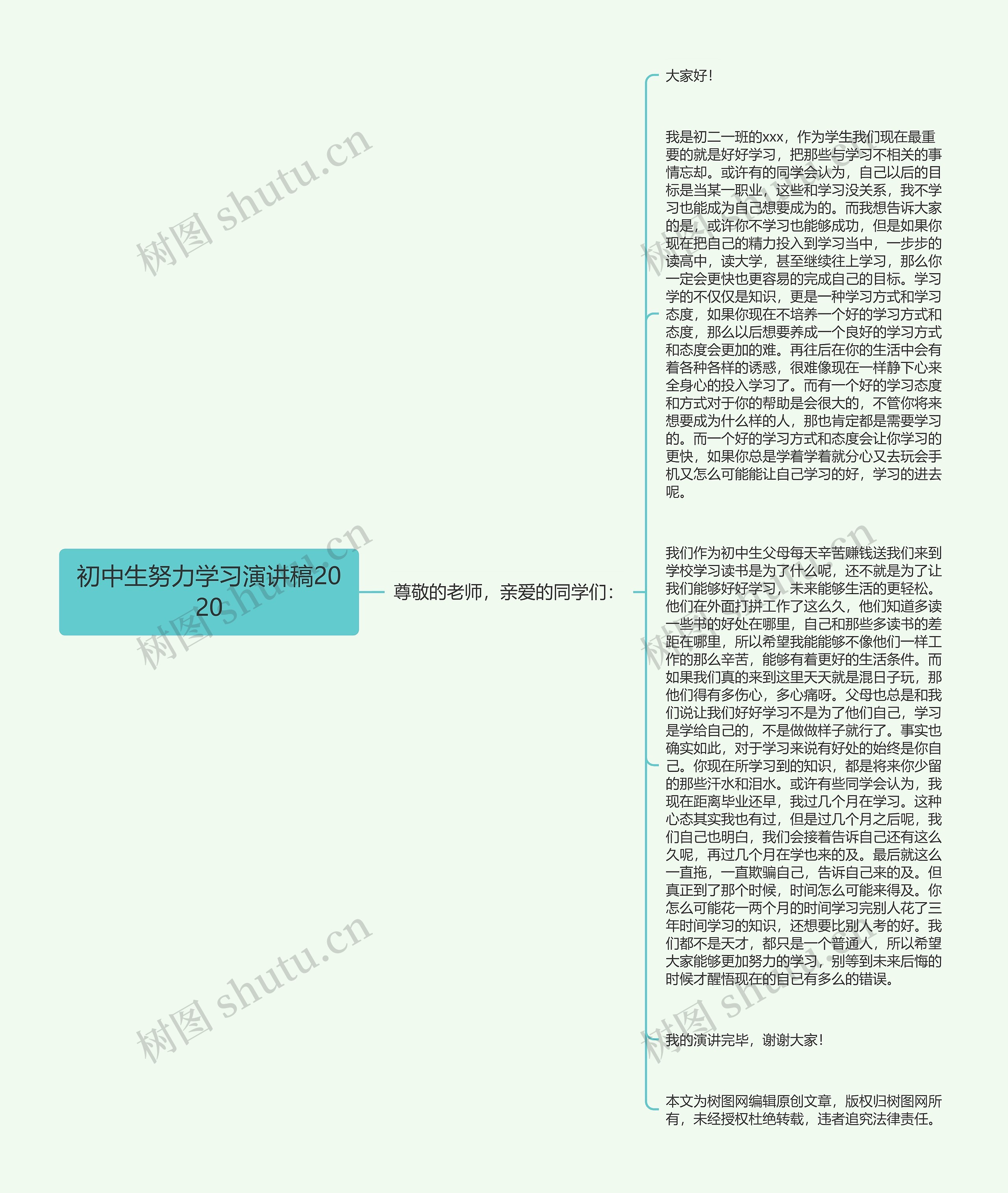 初中生努力学习演讲稿2020