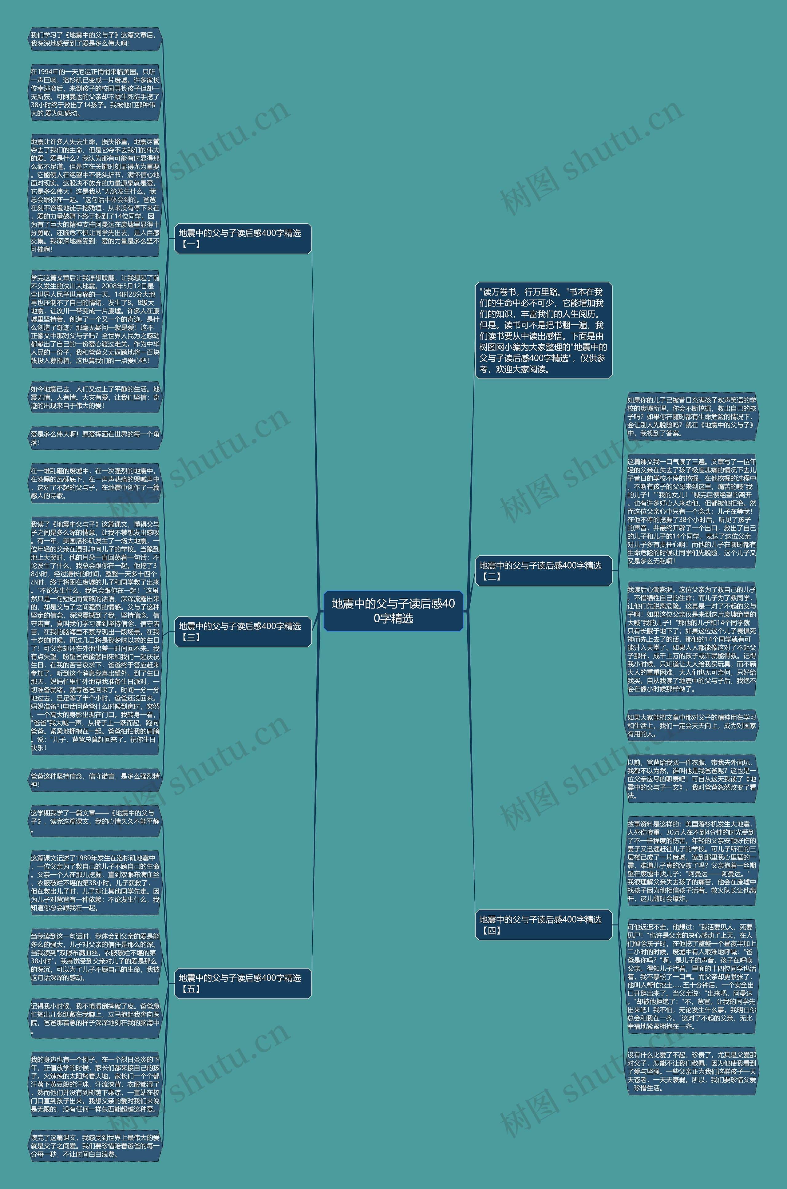 地震中的父与子读后感400字精选思维导图