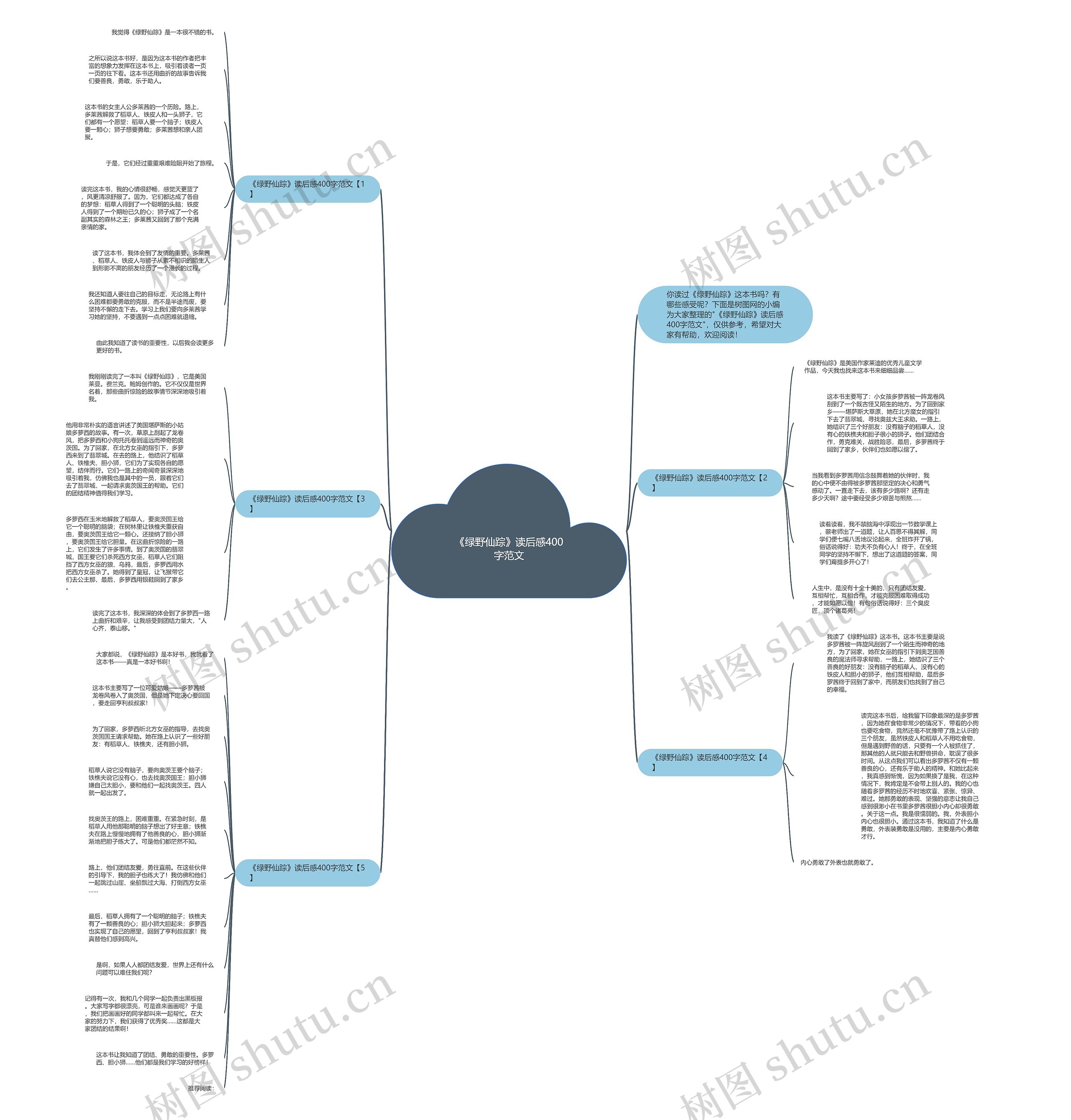 《绿野仙踪》读后感400字范文思维导图