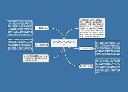 大学生个人学习计划100字