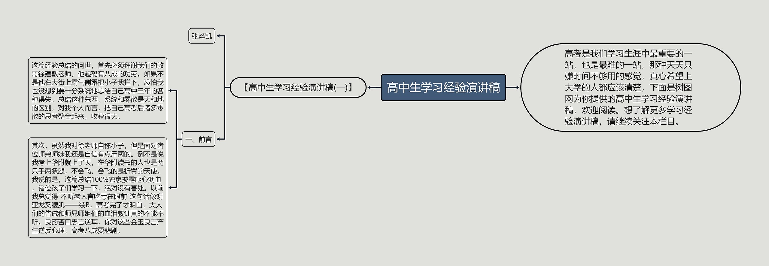 高中生学习经验演讲稿思维导图
