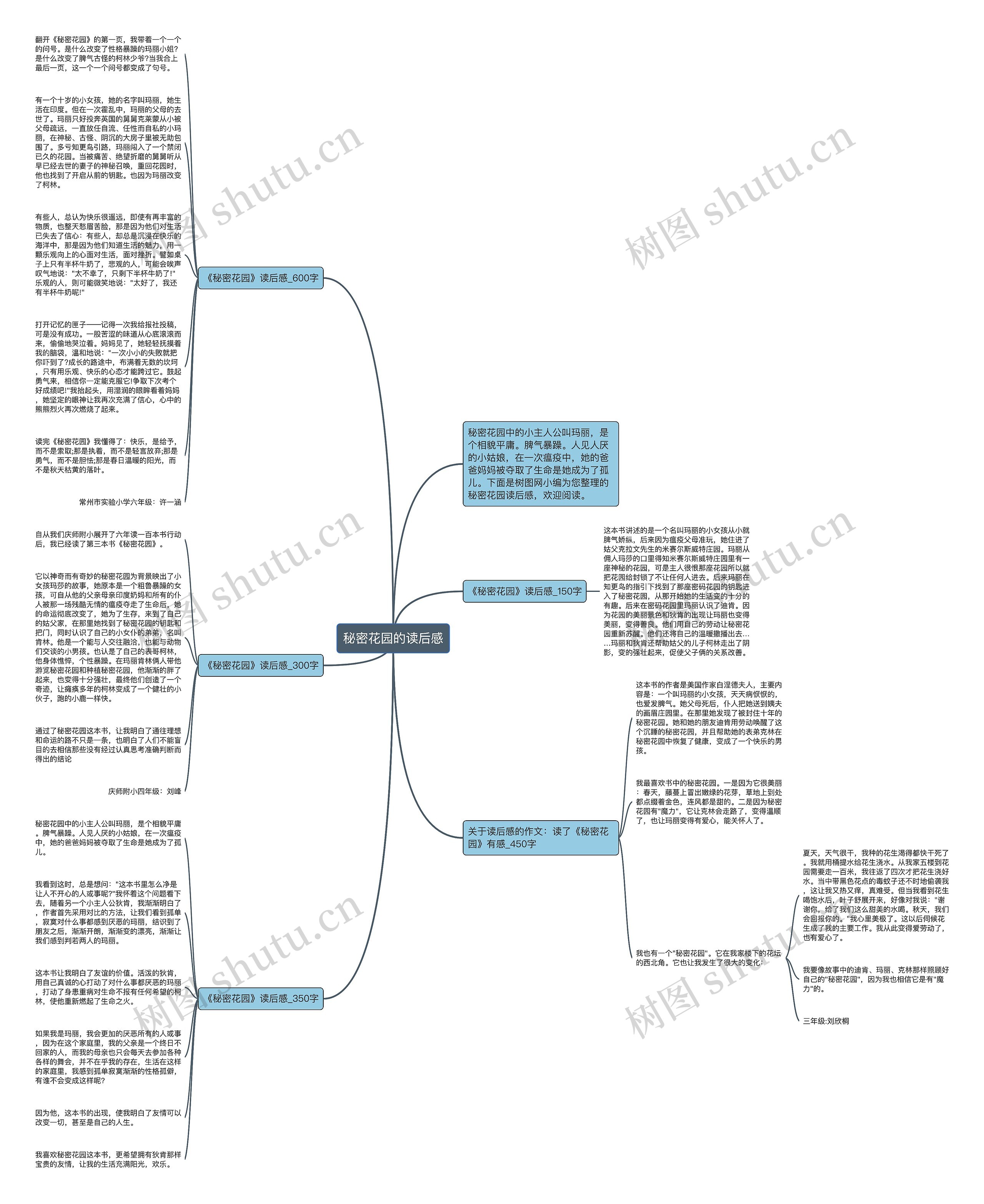 秘密花园的读后感思维导图