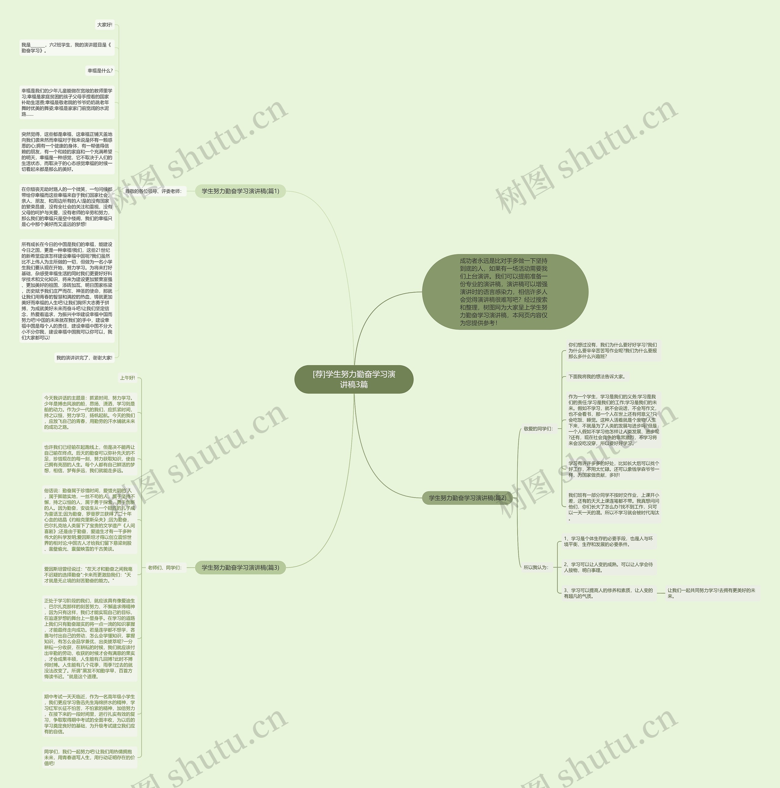 [荐]学生努力勤奋学习演讲稿3篇思维导图