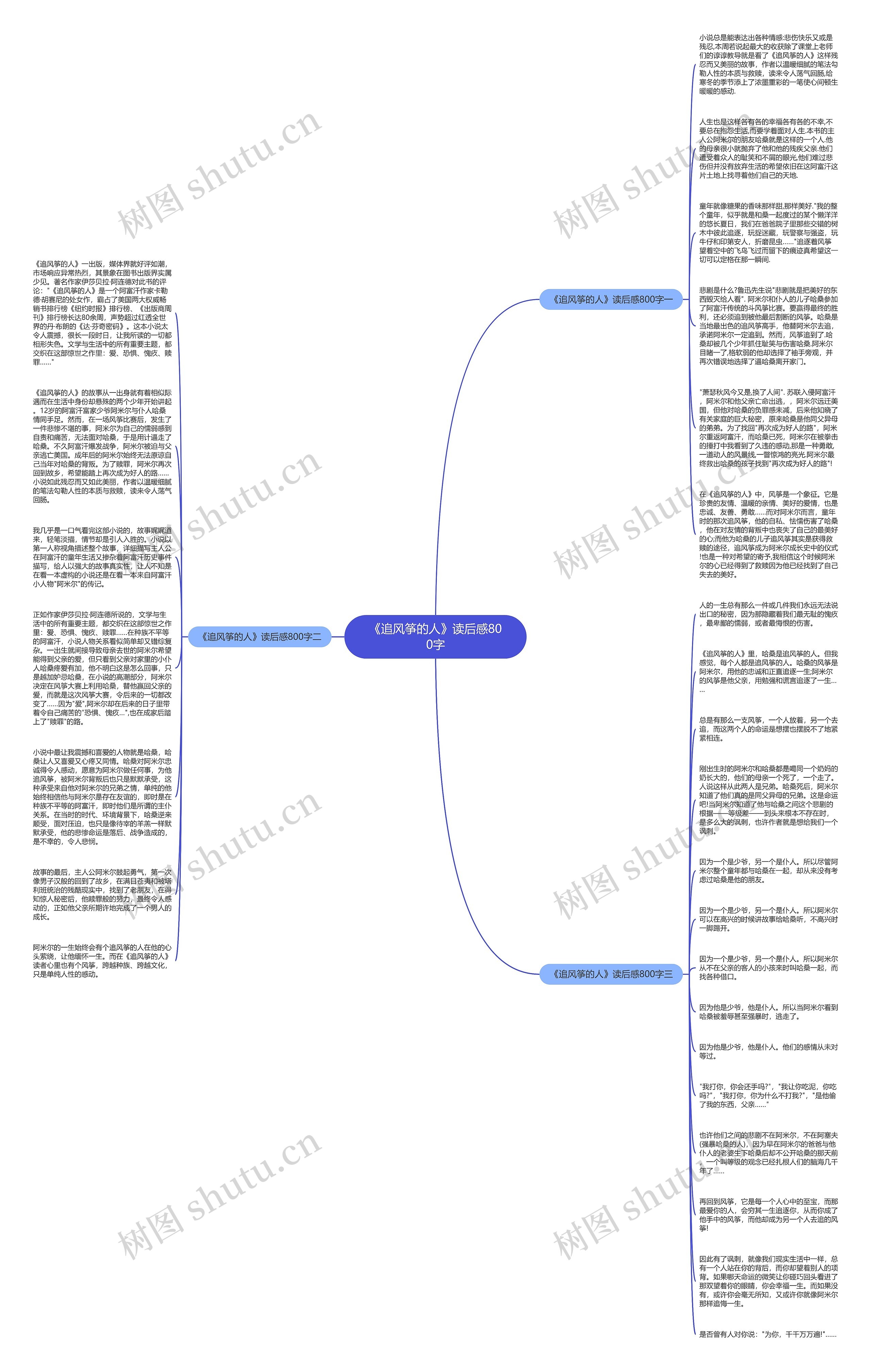 《追风筝的人》读后感800字思维导图