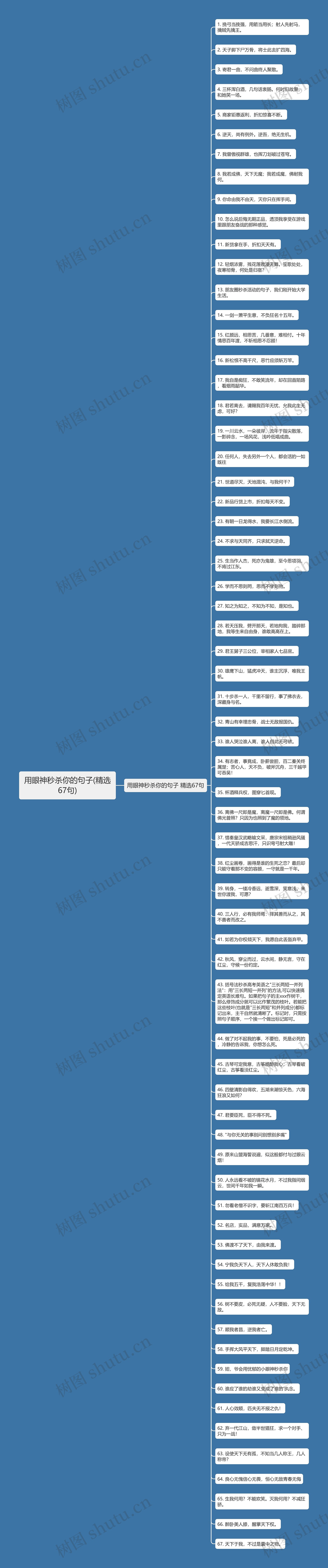 用眼神秒杀你的句子(精选67句)思维导图