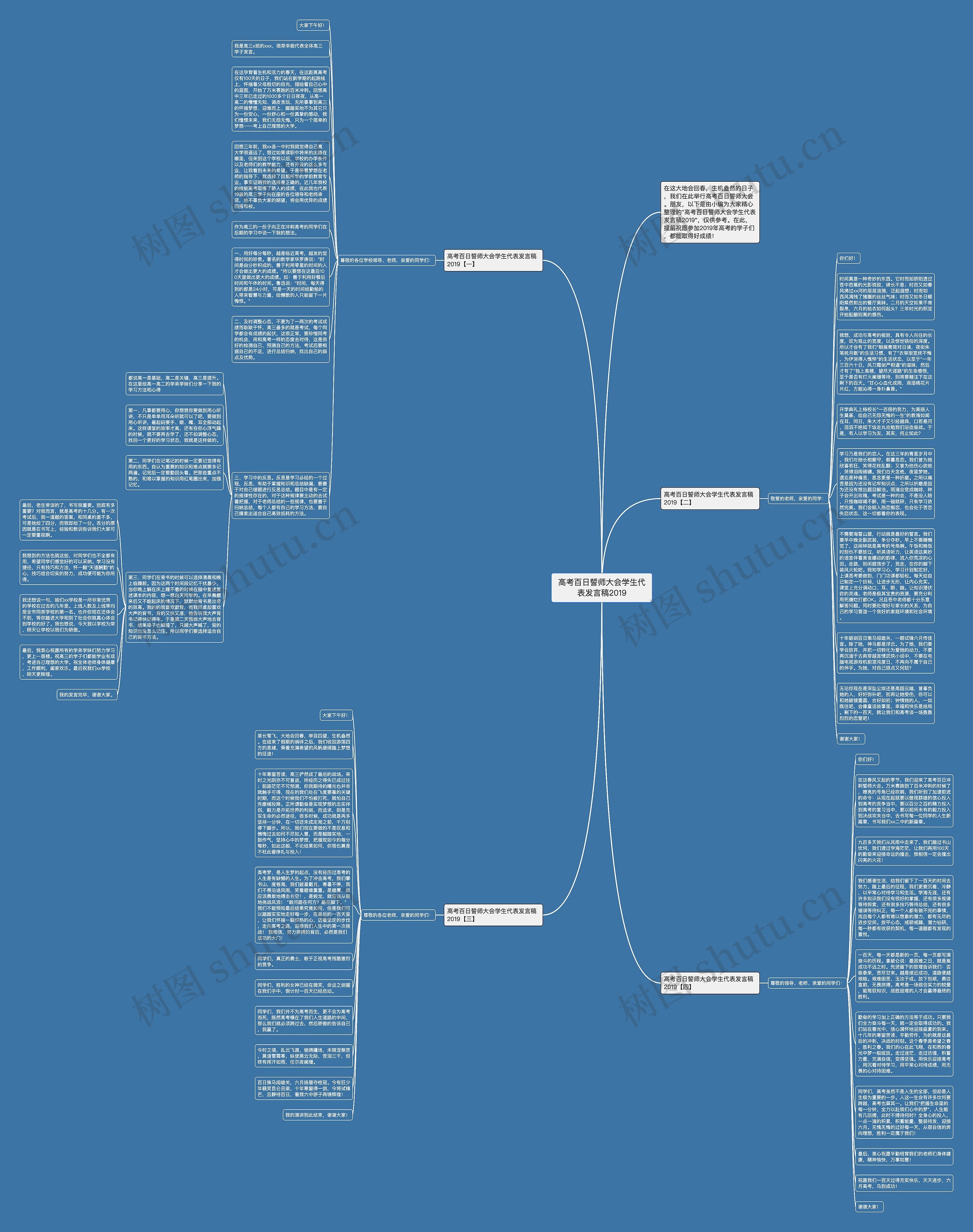 高考百日誓师大会学生代表发言稿2019思维导图