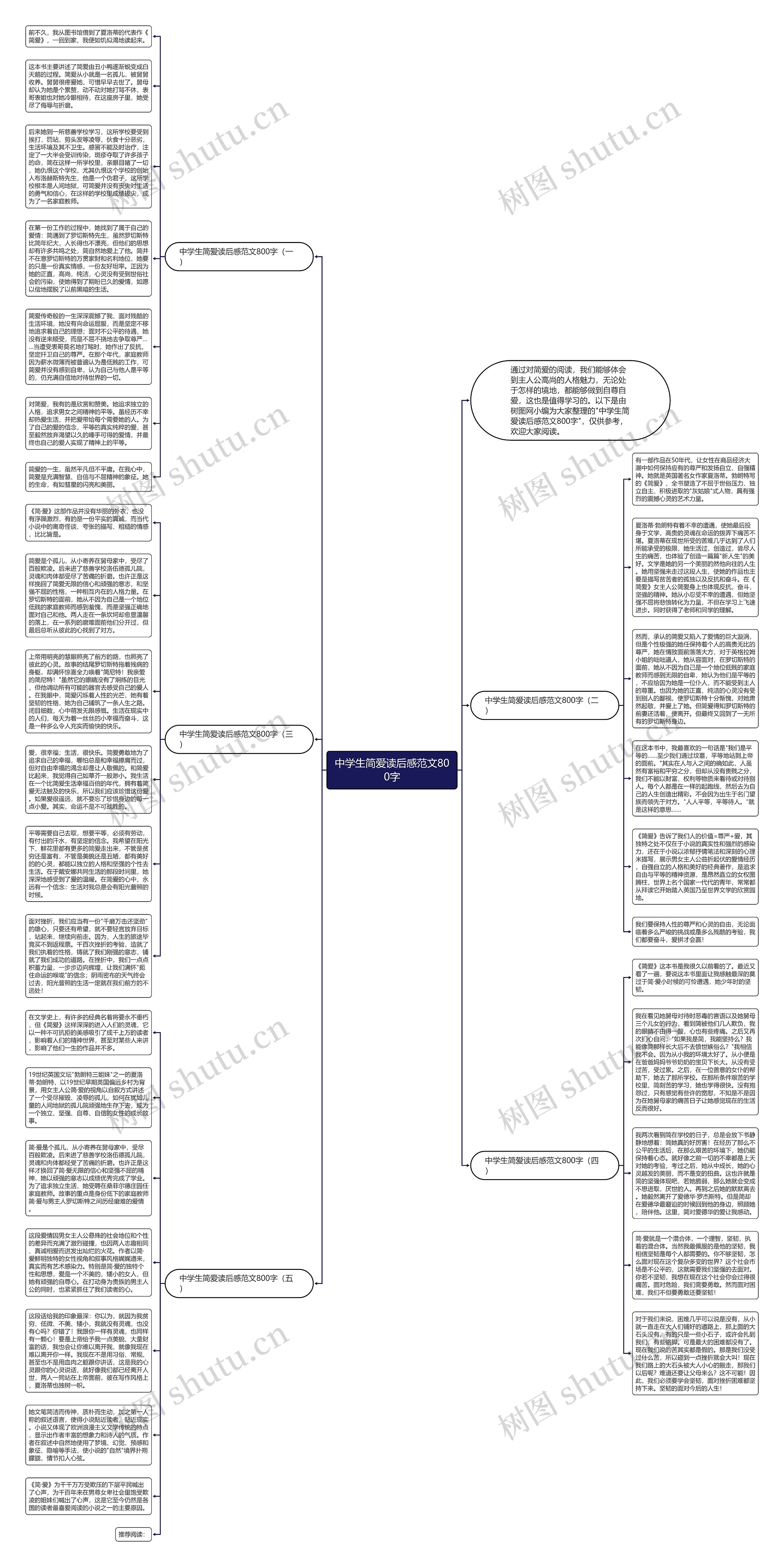中学生简爱读后感范文800字思维导图