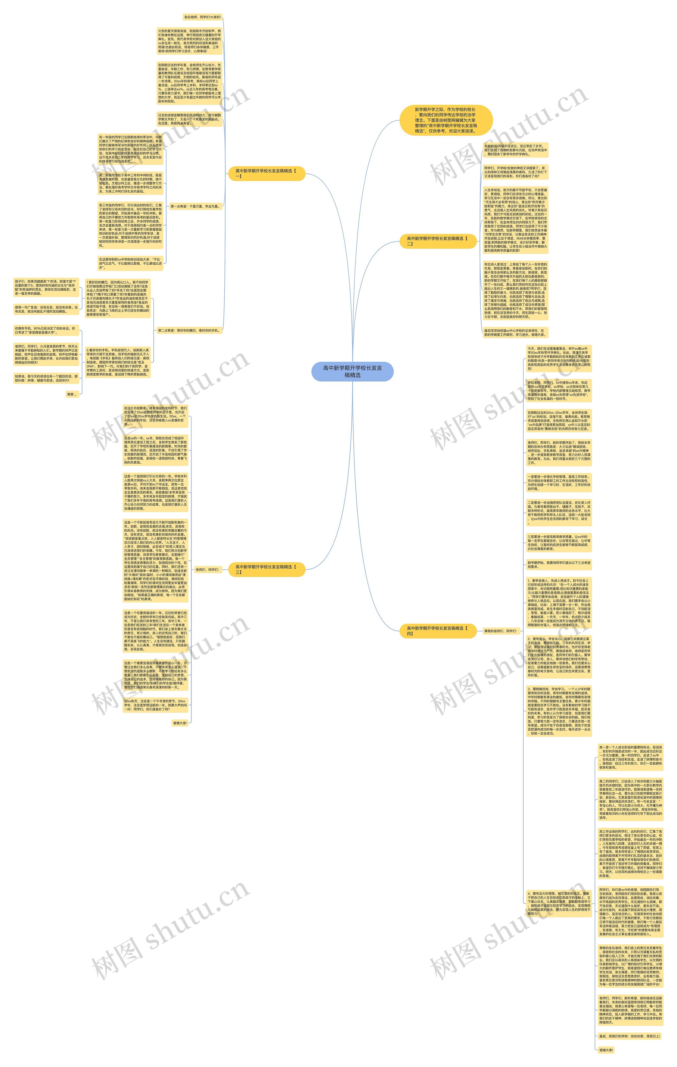 高中新学期开学校长发言稿精选思维导图