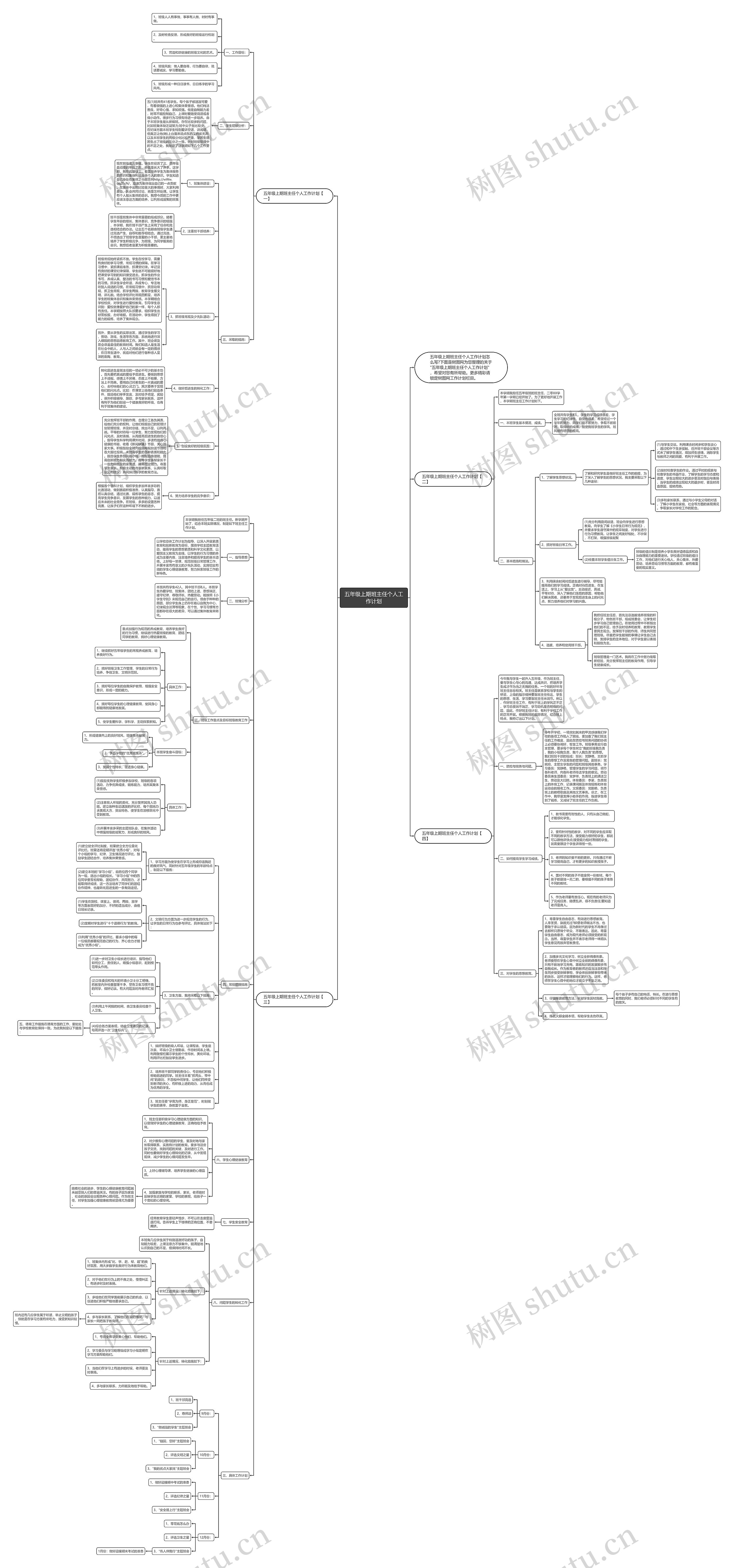 五年级上期班主任个人工作计划