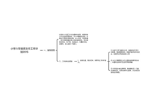 小学六年级班主任工作计划2015