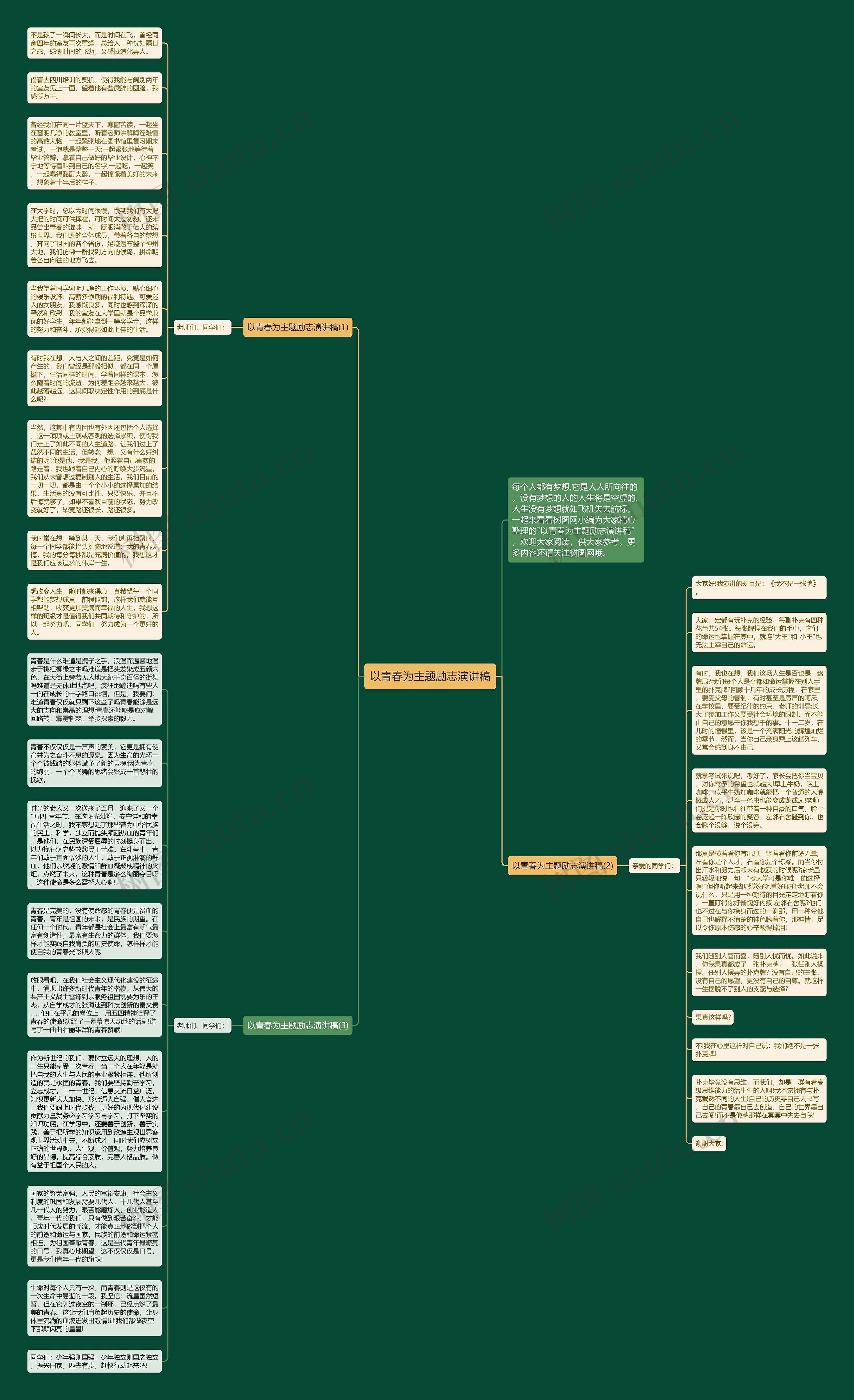 以青春为主题励志演讲稿思维导图
