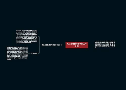 高二地理教师新学期工作计划