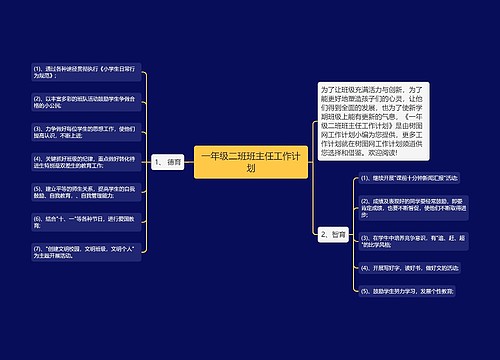 一年级二班班主任工作计划