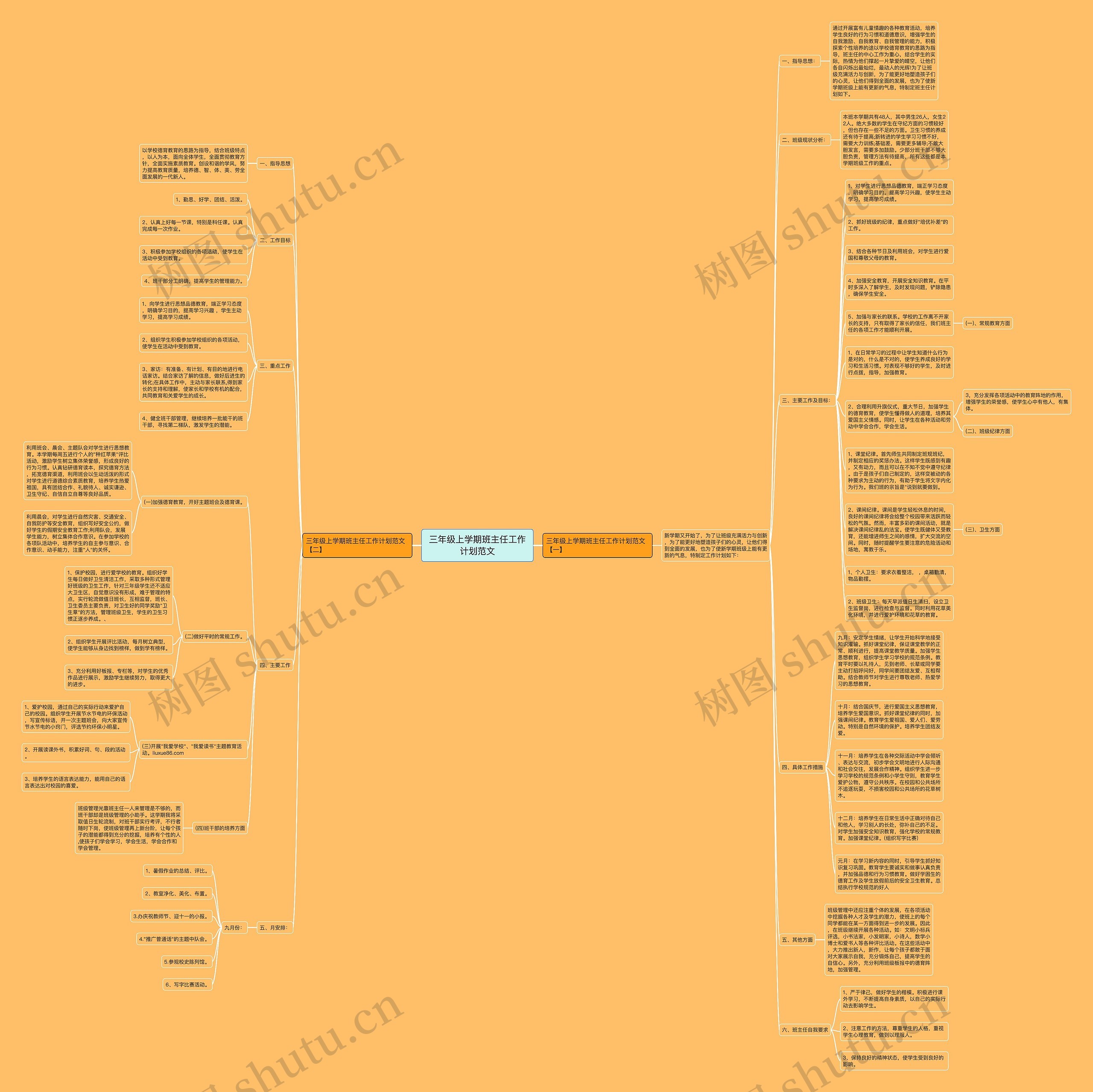 三年级上学期班主任工作计划范文