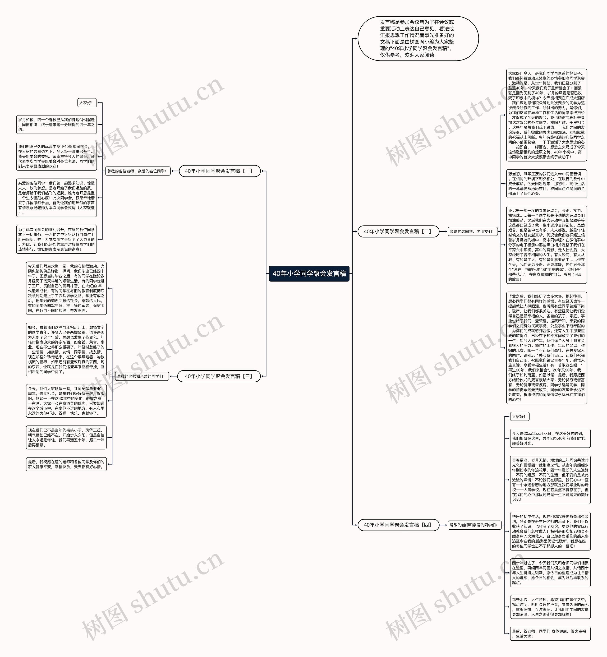 40年小学同学聚会发言稿思维导图