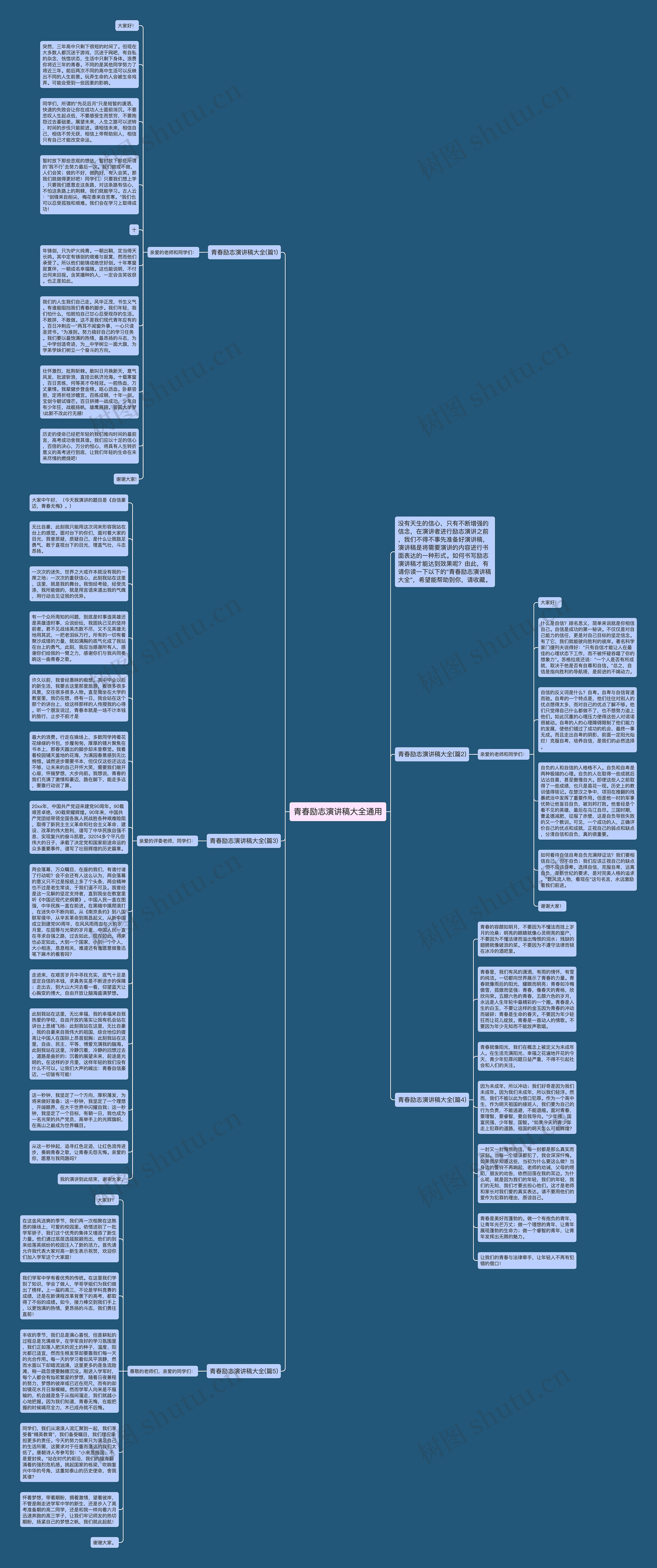 青春励志演讲稿大全通用思维导图