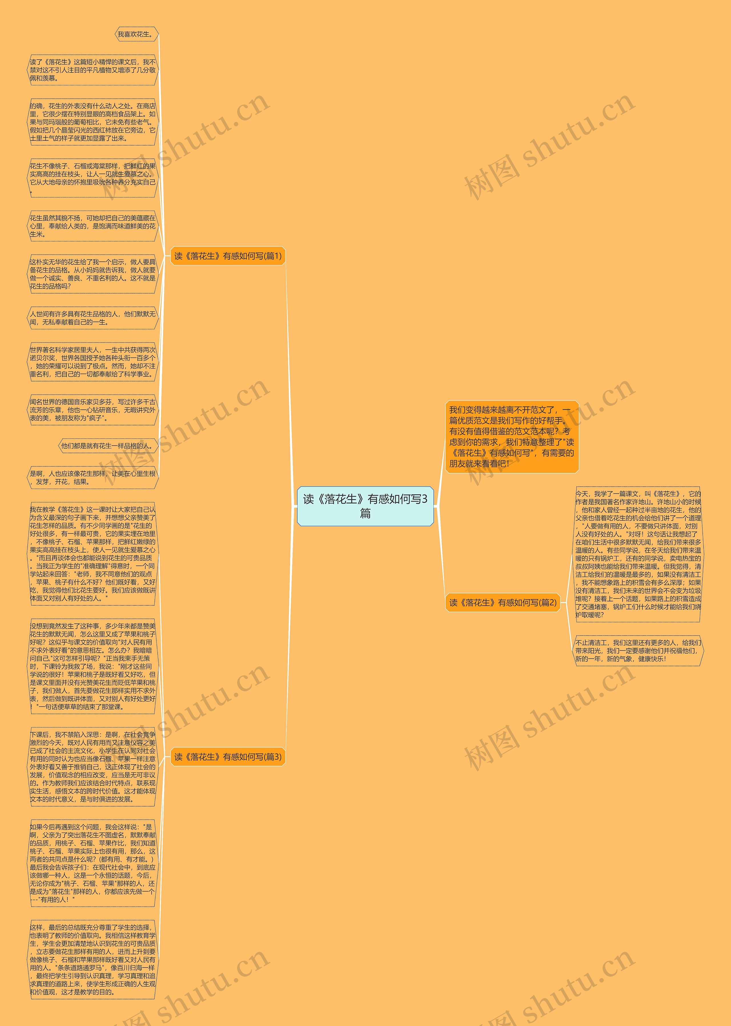 读《落花生》有感如何写3篇思维导图