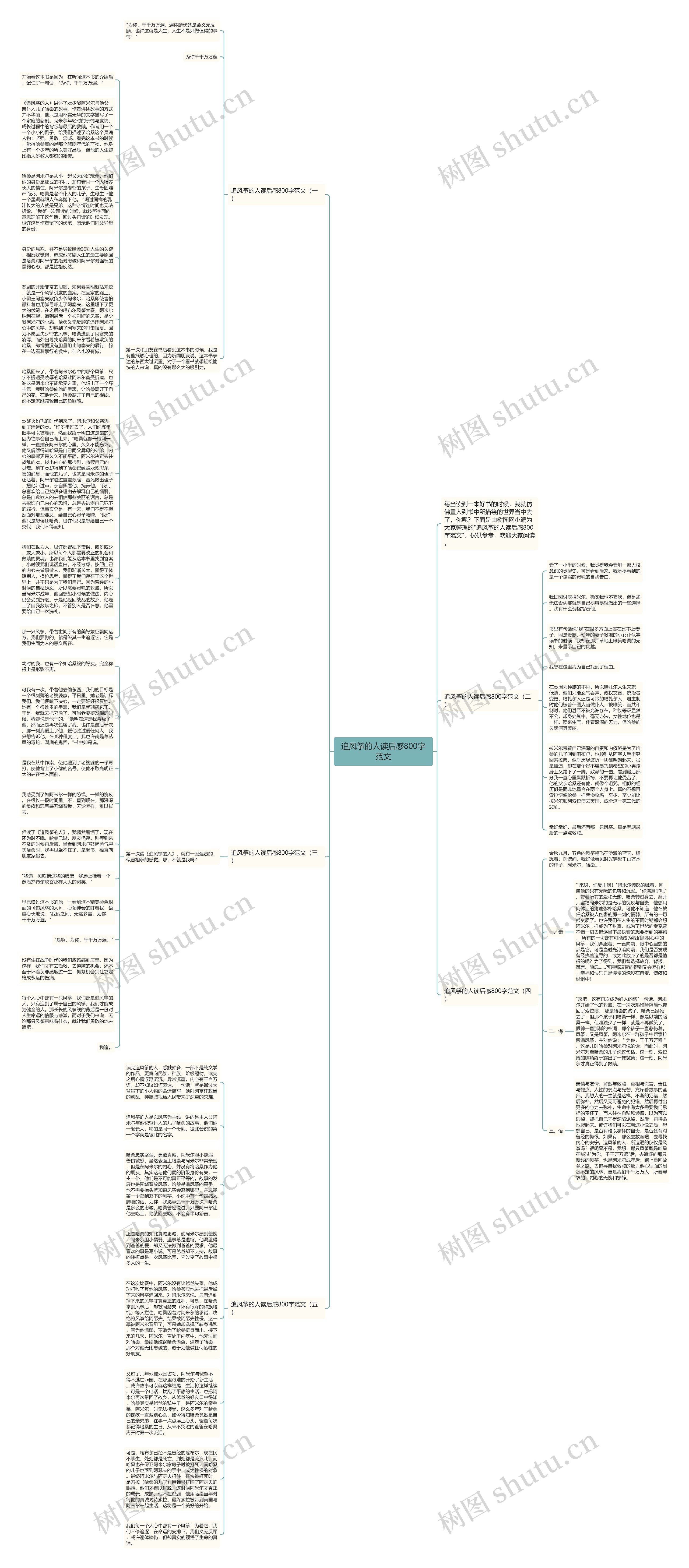 追风筝的人读后感800字范文思维导图