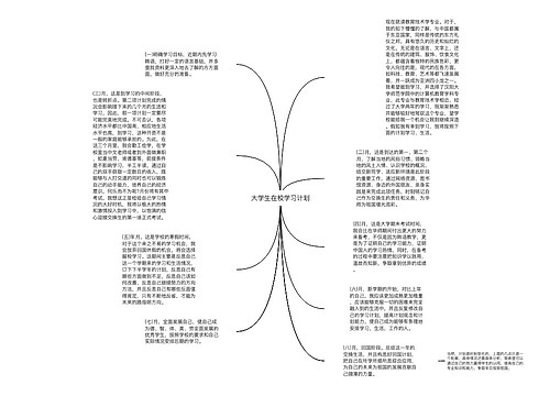 大学生在校学习计划