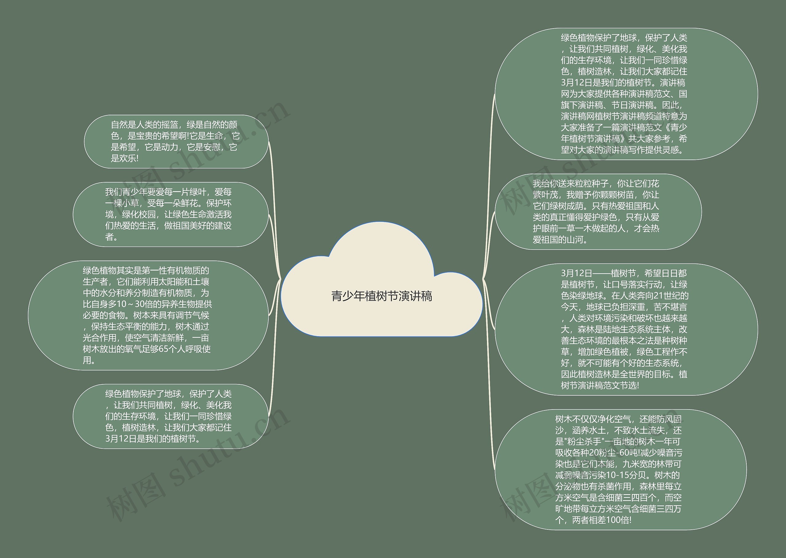 三年级植树节思维导图图片