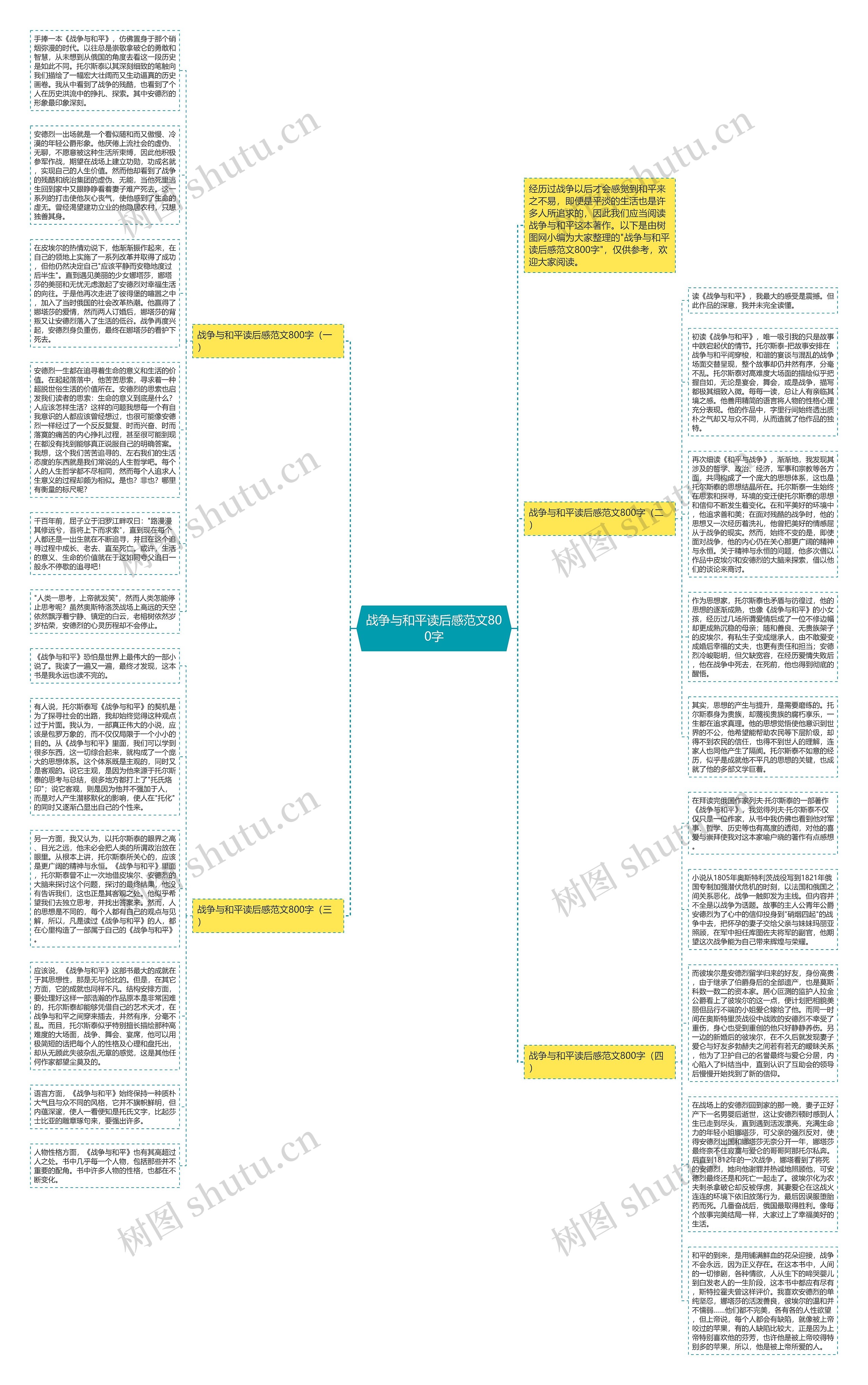 战争与和平读后感范文800字思维导图