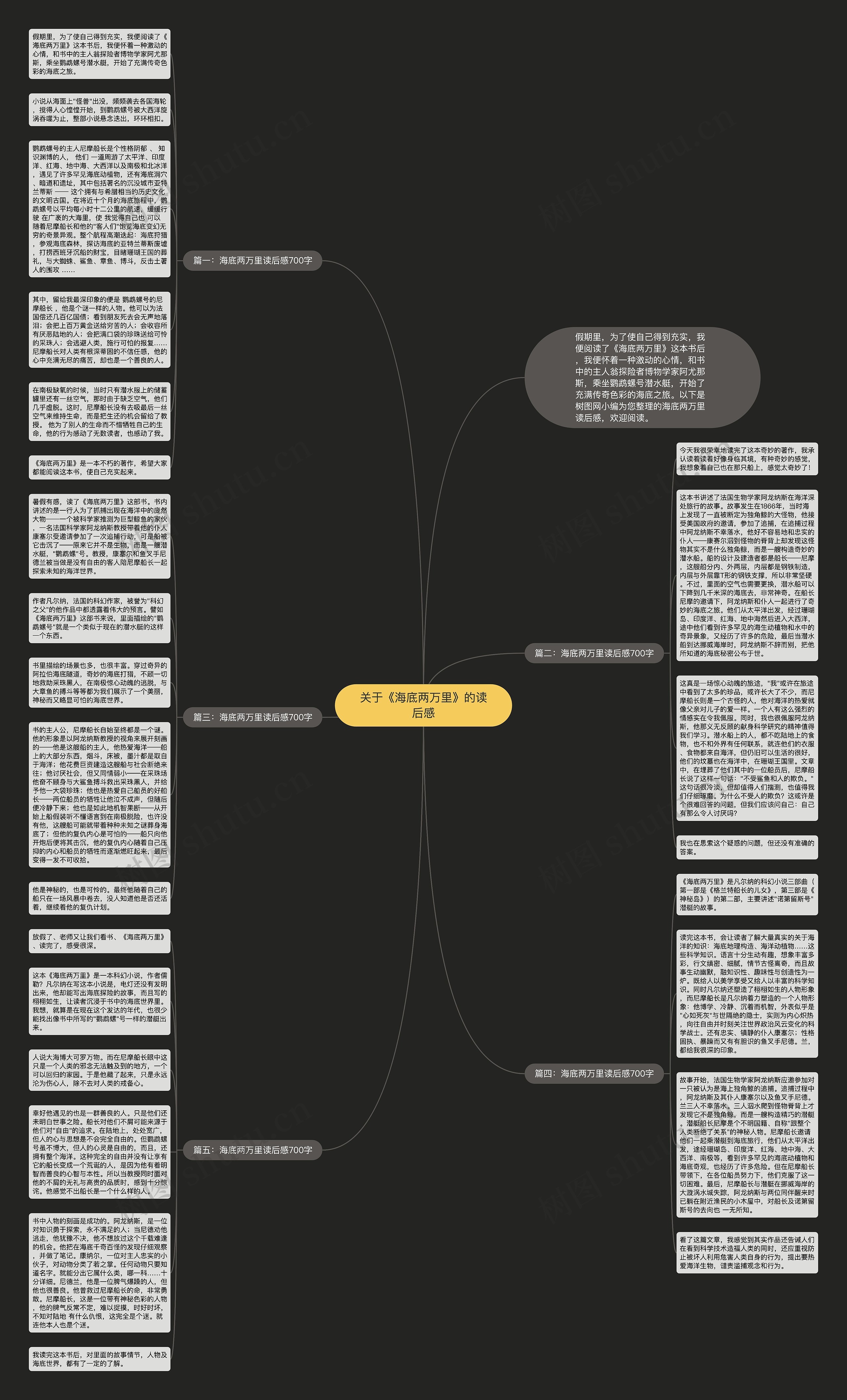 关于《海底两万里》的读后感思维导图