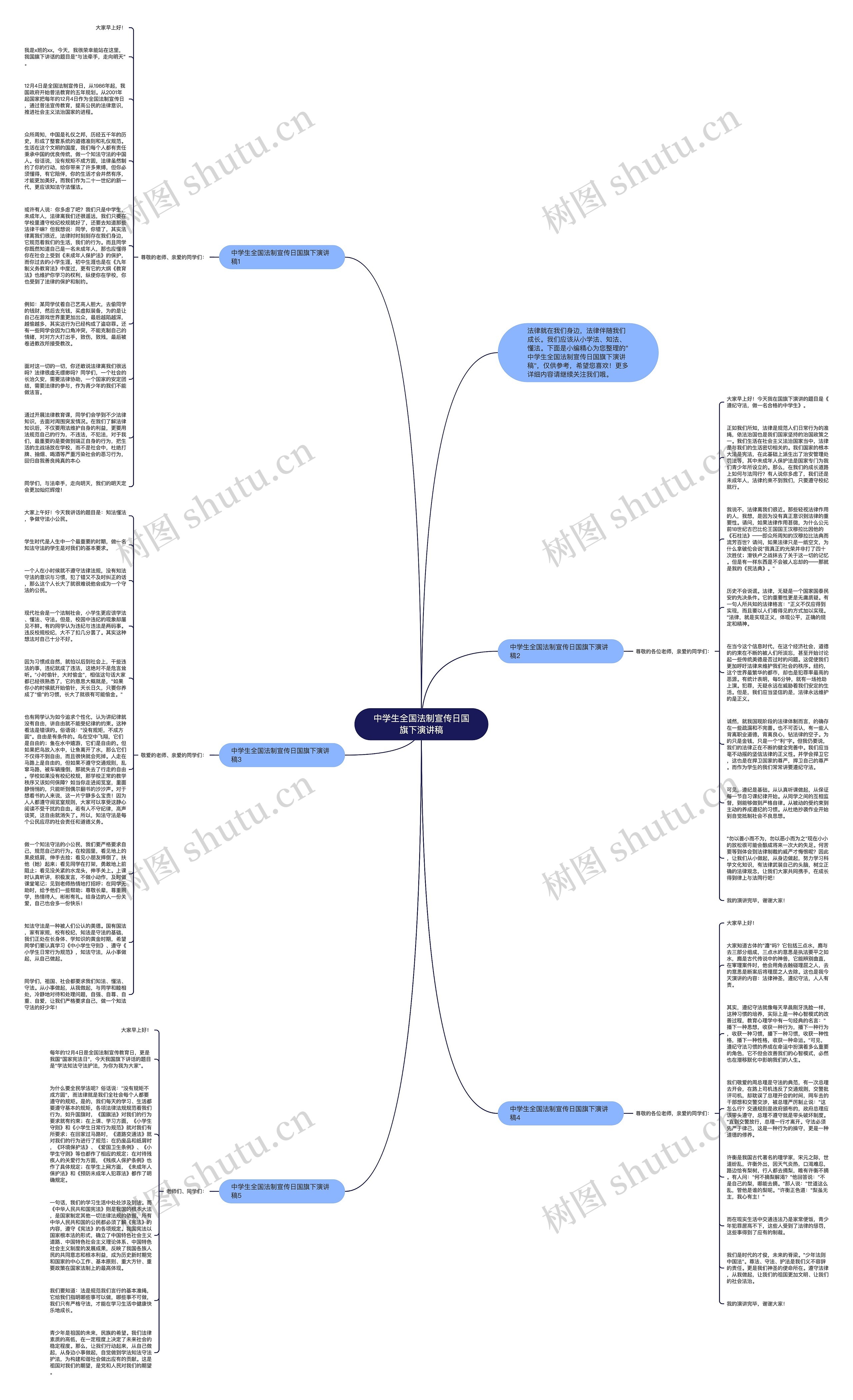 中学生全国法制宣传日国旗下演讲稿思维导图