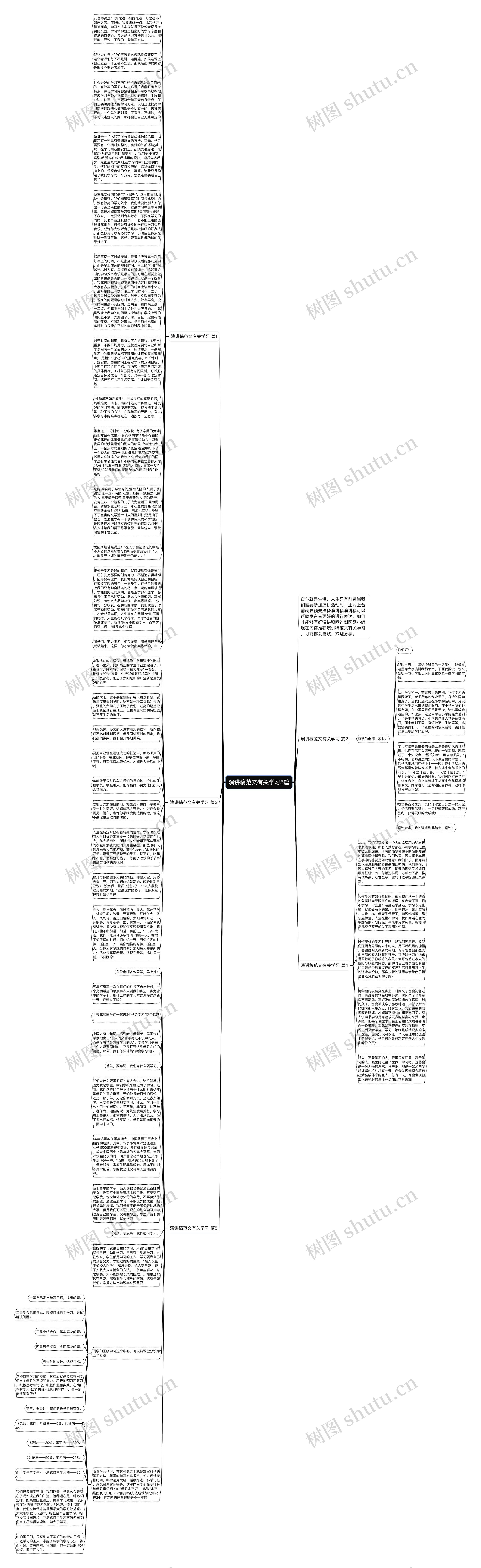 演讲稿范文有关学习5篇思维导图