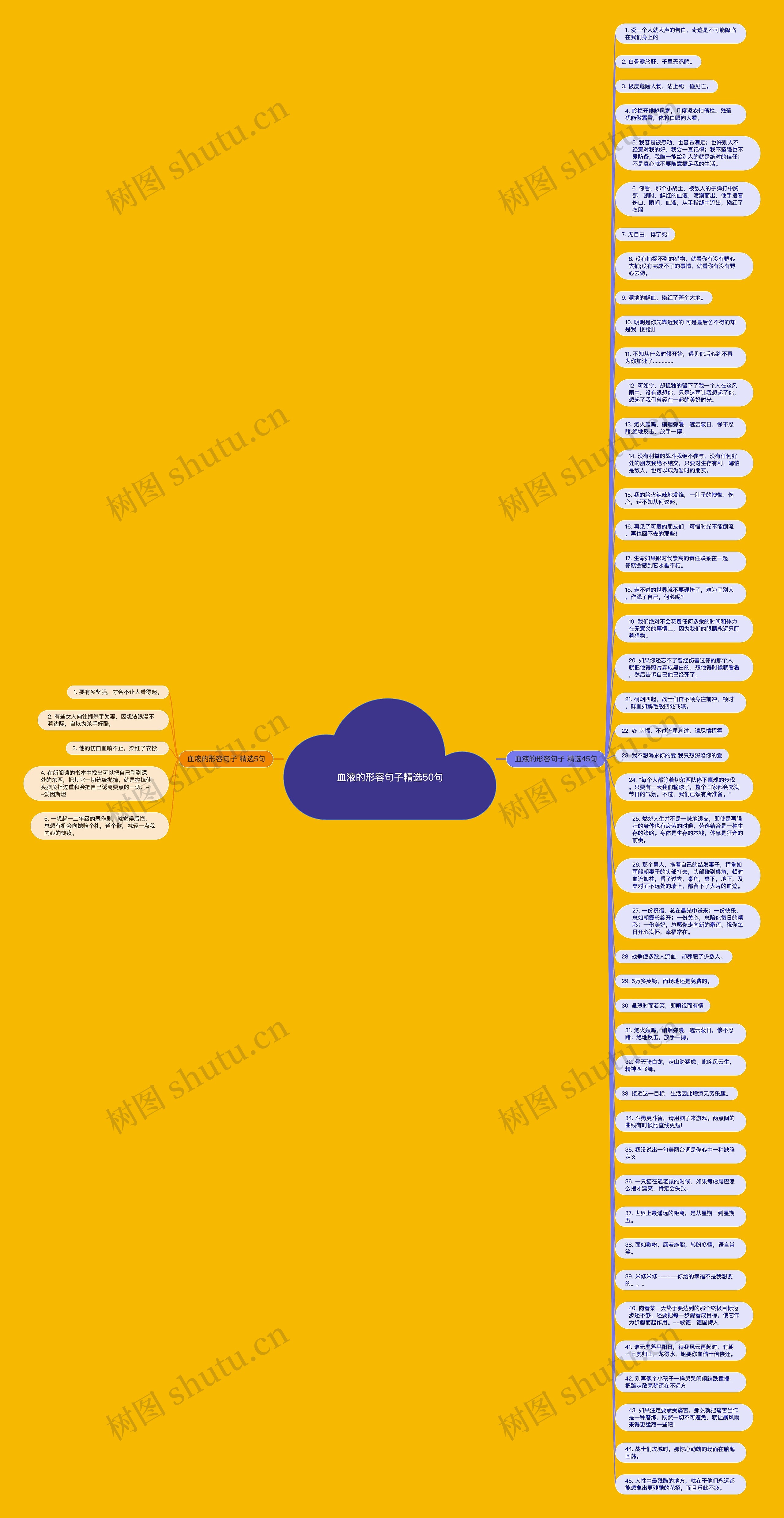 血液的形容句子精选50句思维导图