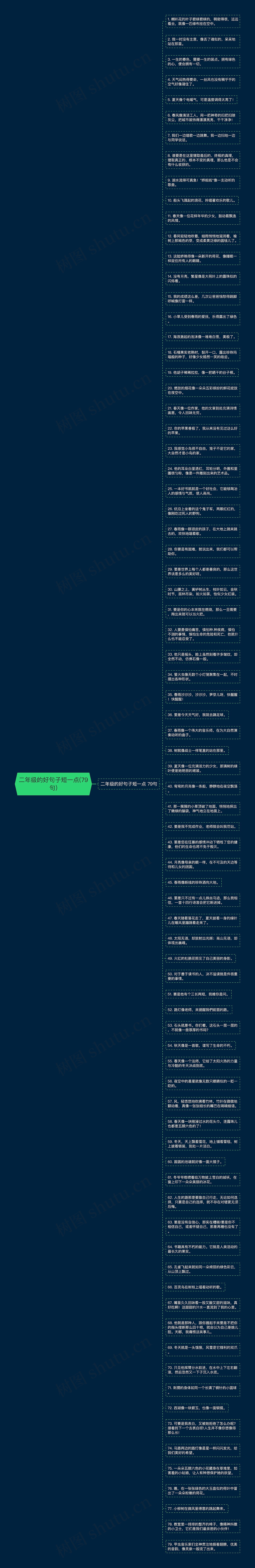 二年级的好句子短一点(79句)思维导图