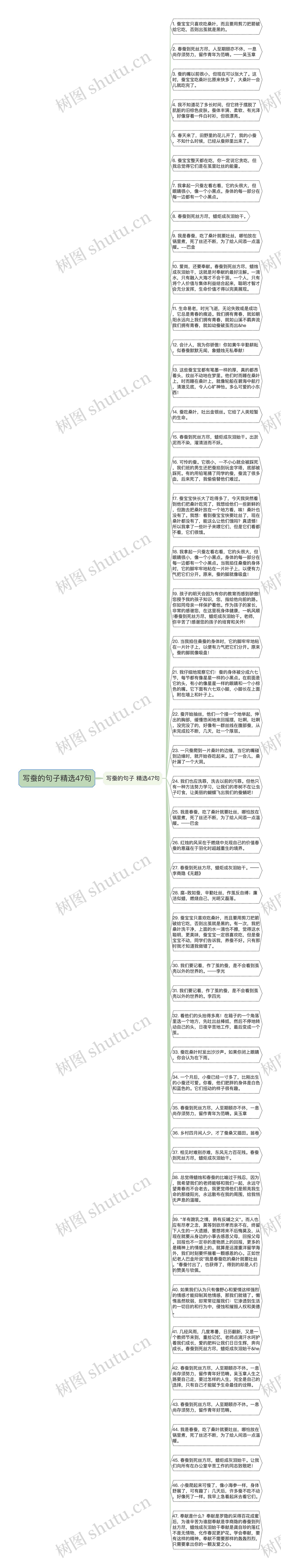 写蚕的句子精选47句思维导图