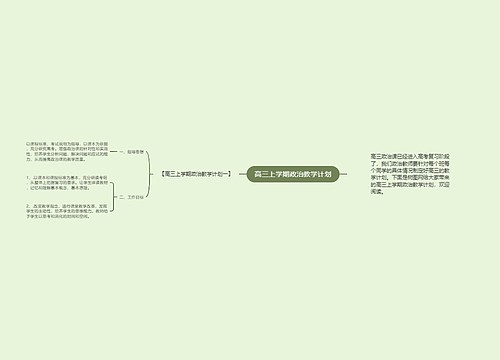 高三上学期政治教学计划