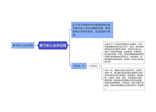 春节收心会讲话稿