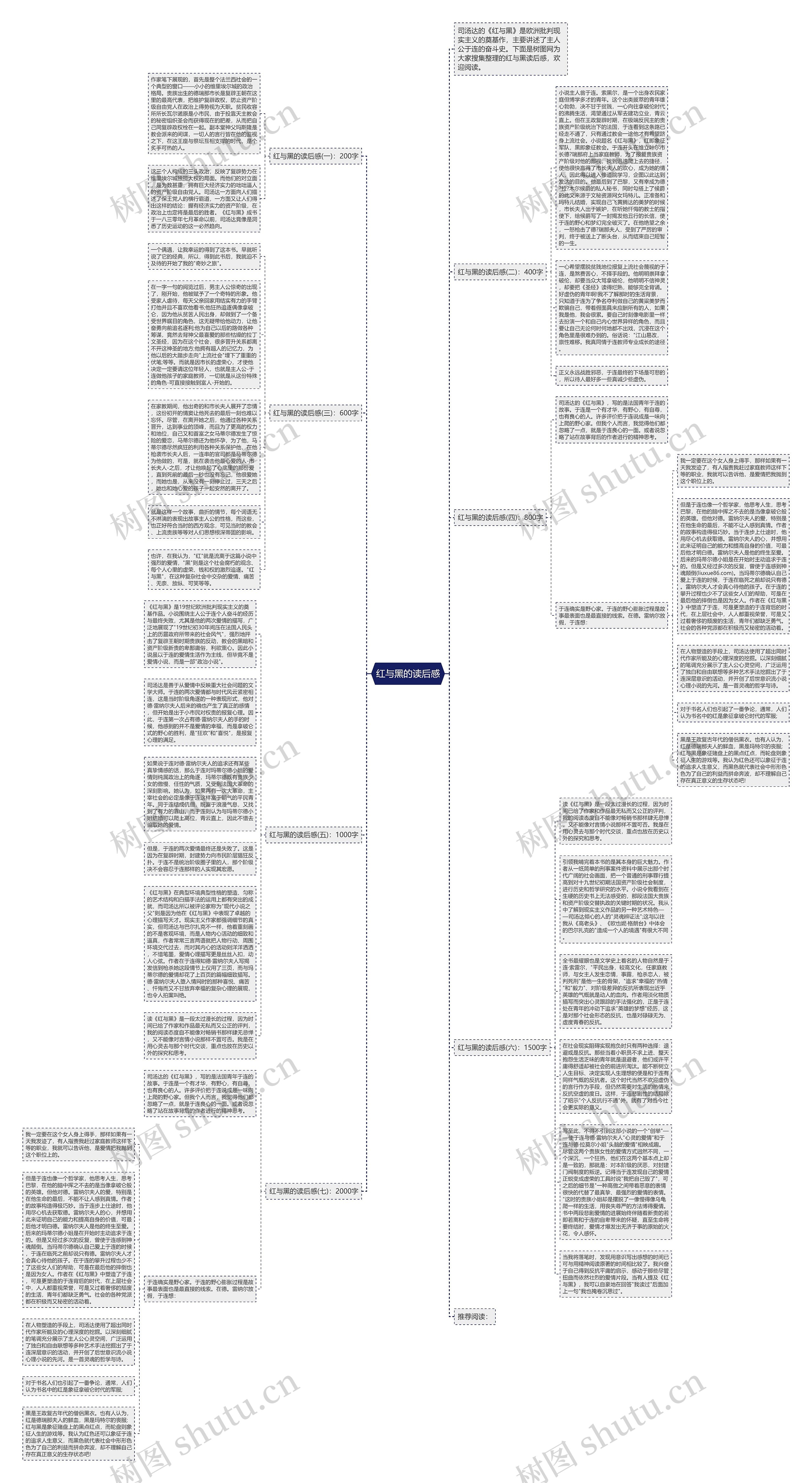 红与黑的读后感思维导图