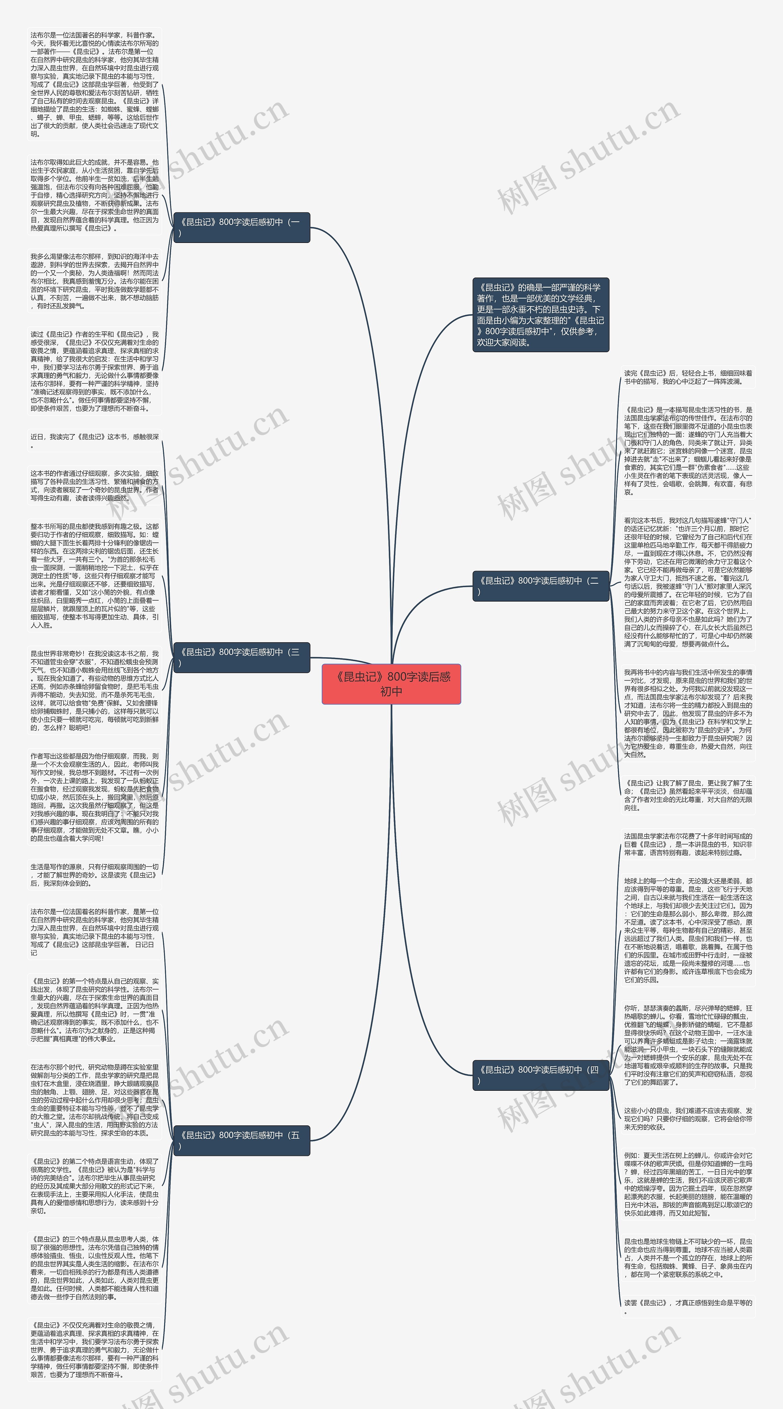 《昆虫记》800字读后感初中思维导图