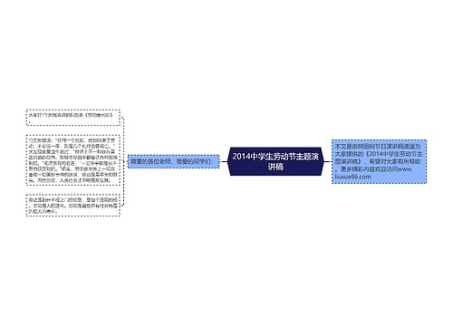 2014中学生劳动节主题演讲稿