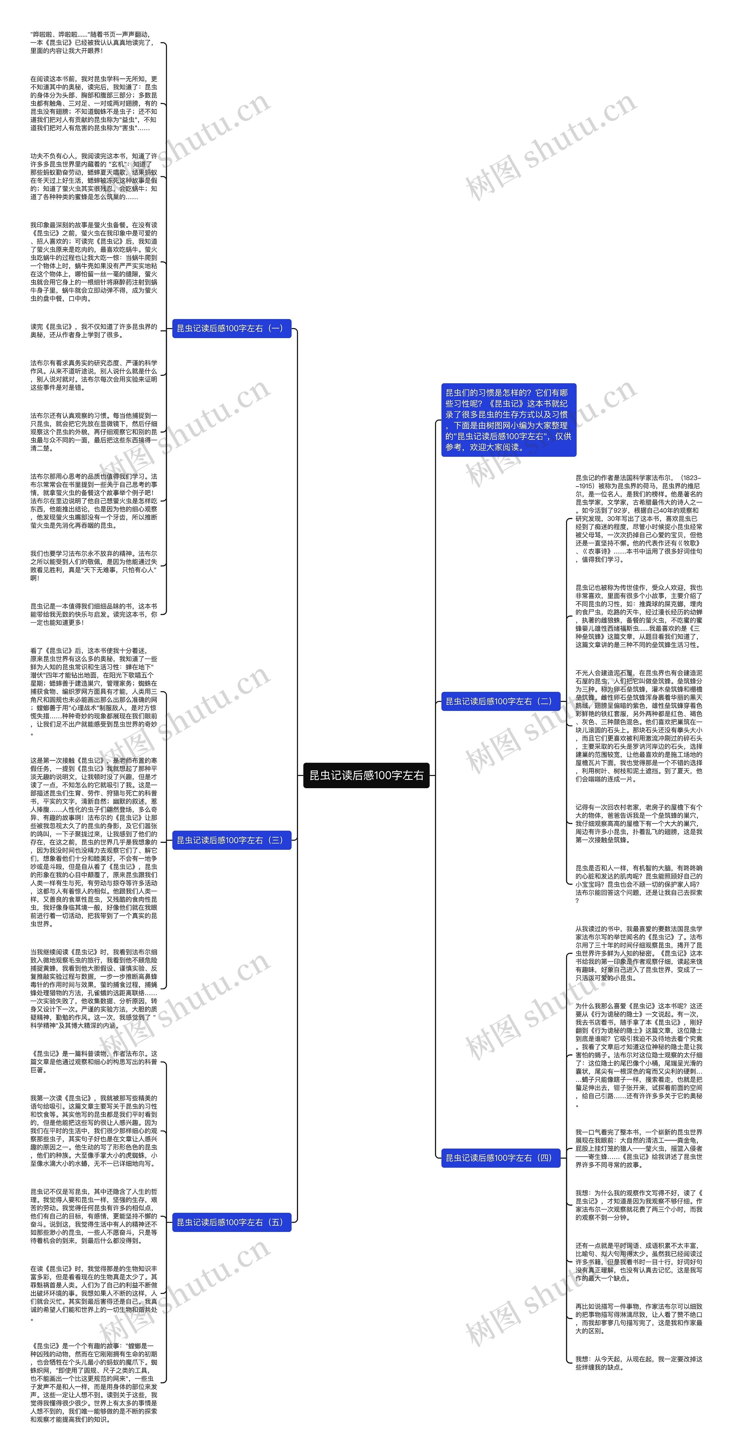 昆虫记读后感100字左右思维导图